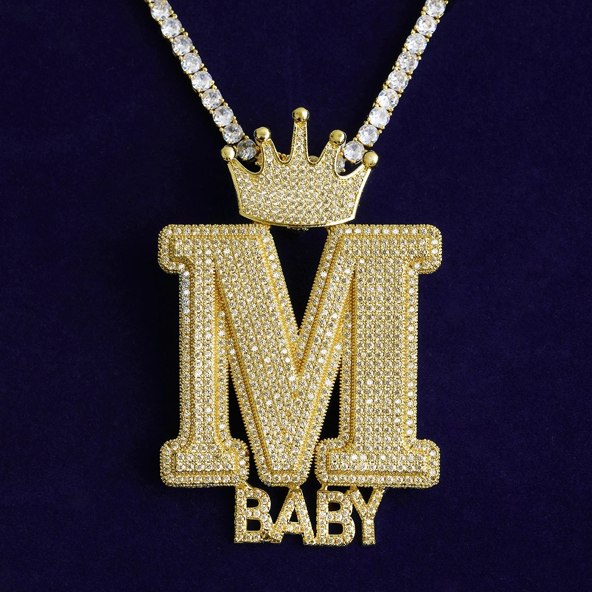 Bubble Letter Iced Out Custom Name Necklace Pendant for Men Real Gold Plated 5A Cubic Zirconia Hip Hop Jewelry