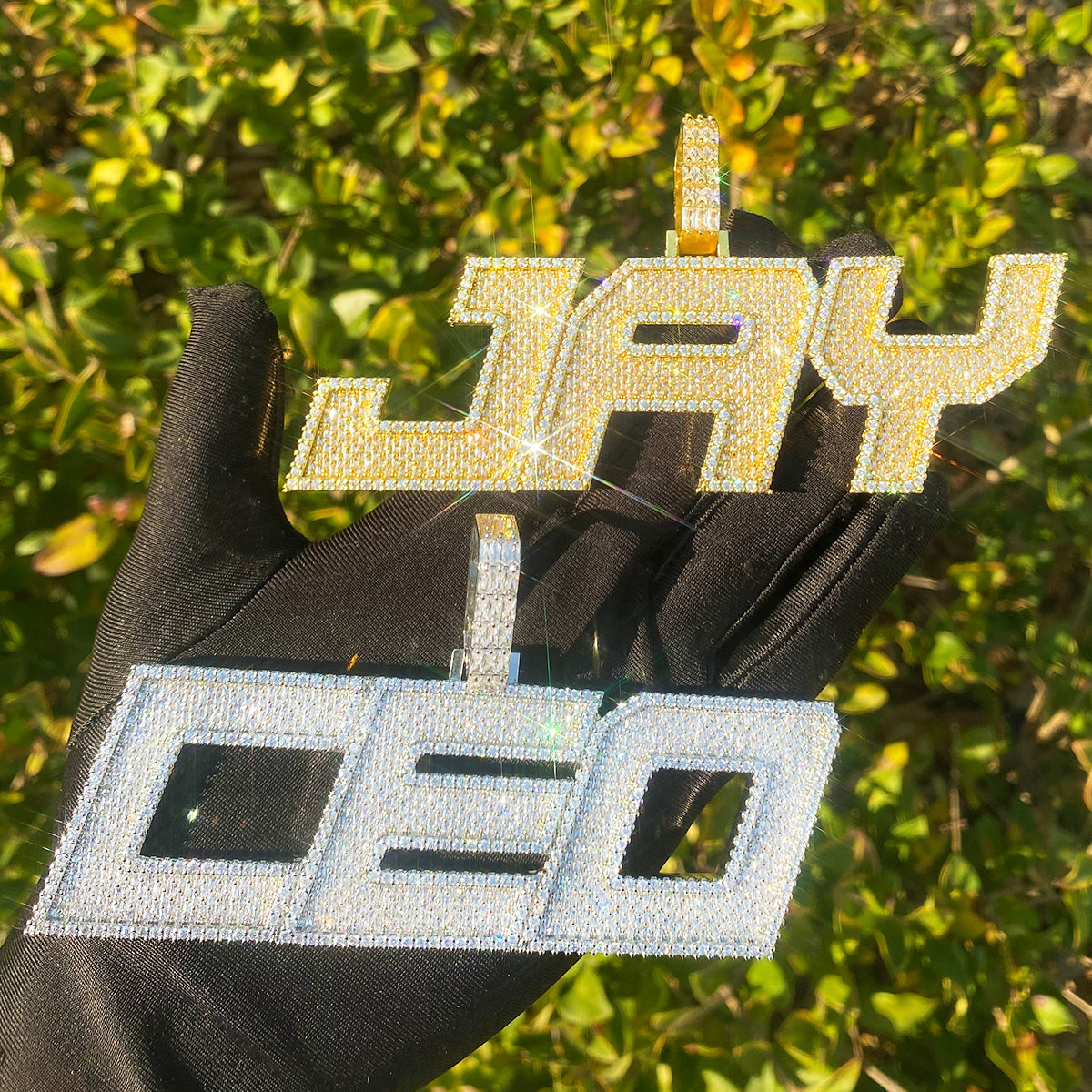 Bubble Letter Iced Out Custom Name Necklace Pendant for Men 5A Cubic Zirconia Hip Hop Jewelry