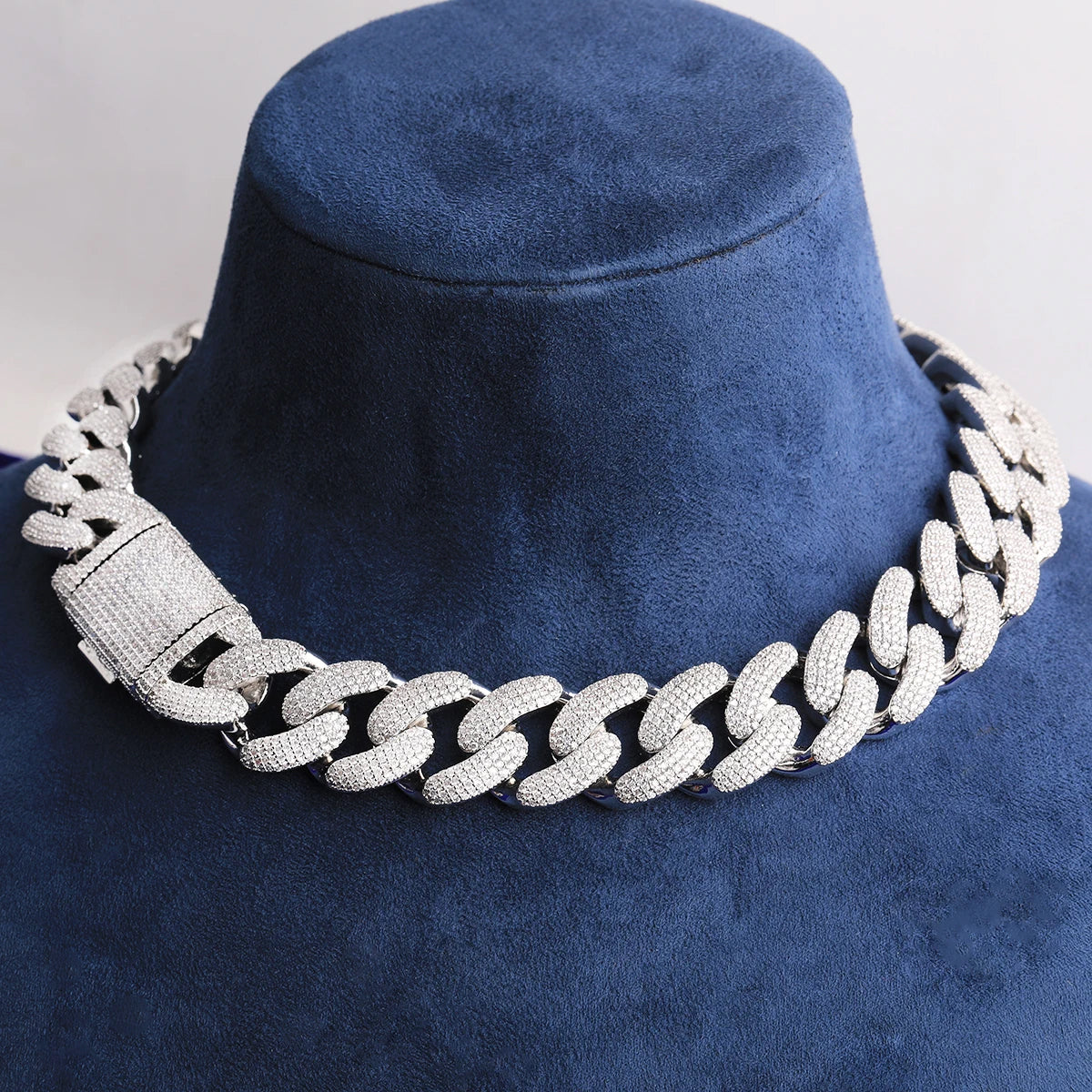 Bubble Letter Iced Out Miami Cuban Link Chain for Men Necklace Choker Real Gold Plated Cubic Zirconia Hip Hop Jewelry