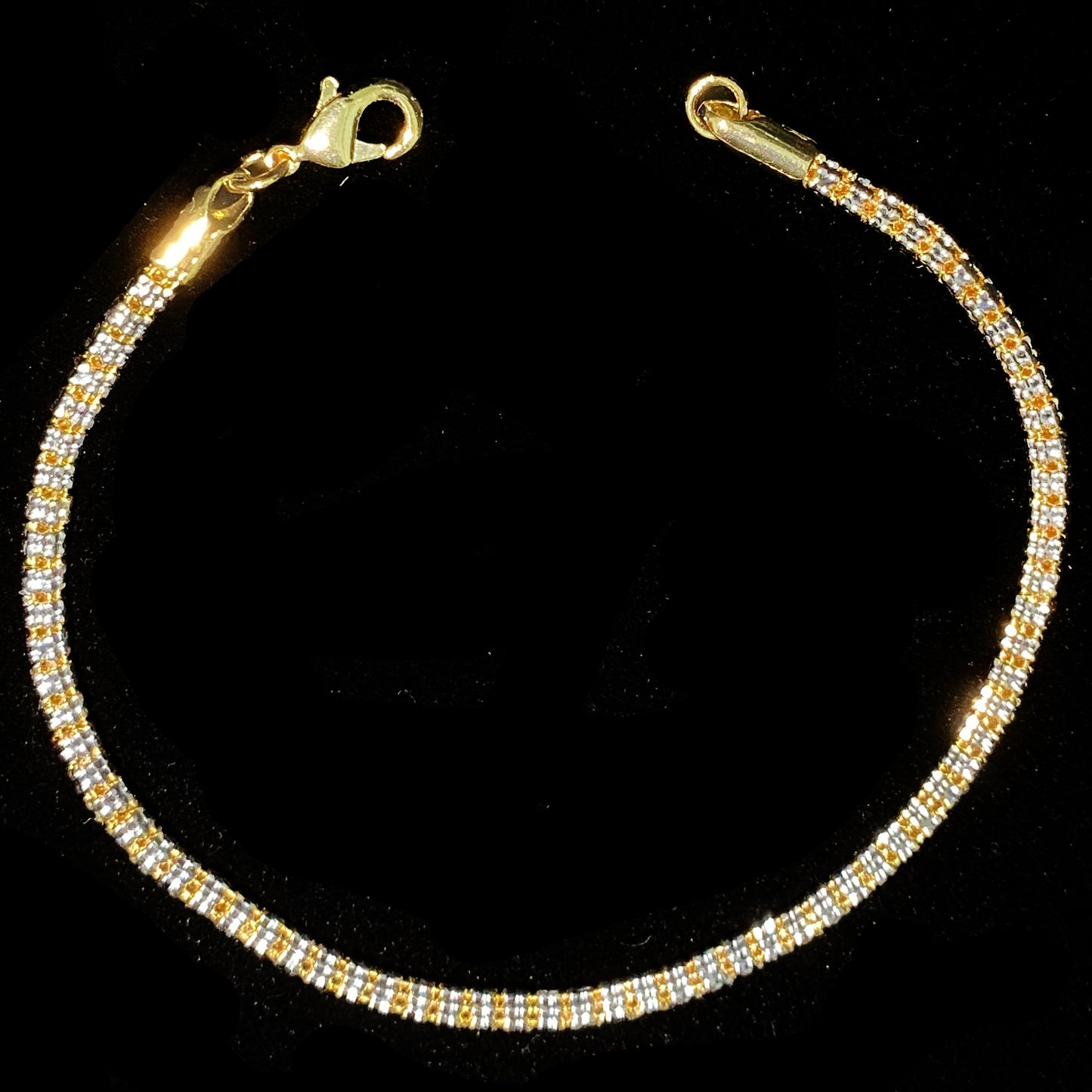 Bubble Letter Round Snake Link Bracelet for Women Real Gold Plated Hip Hop Jewelry