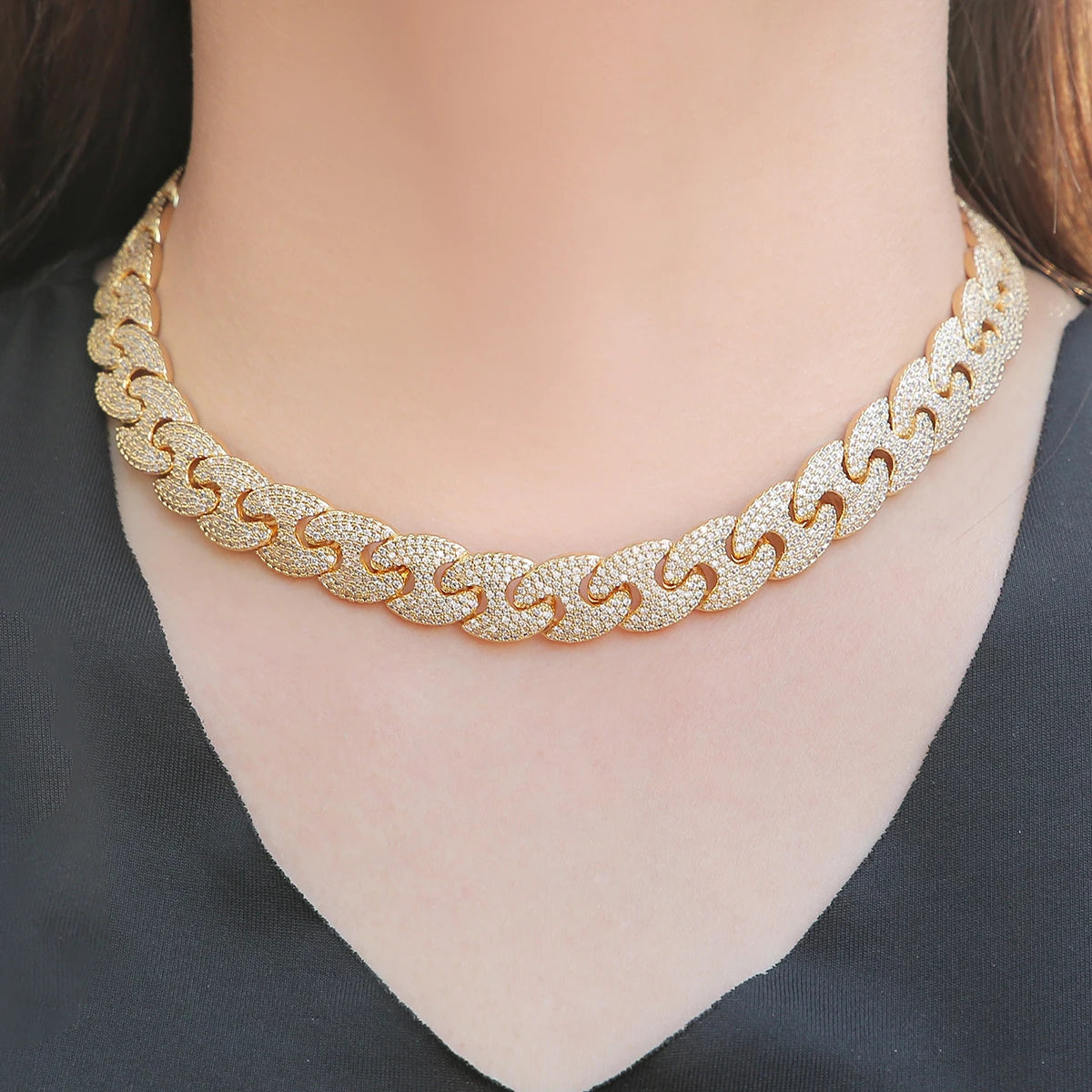 Bubble Letter Miami Cuban Link Chain for Men Necklace Real Gold Plated Hip Hop Jewelry 2021 Trend Christmas Gift