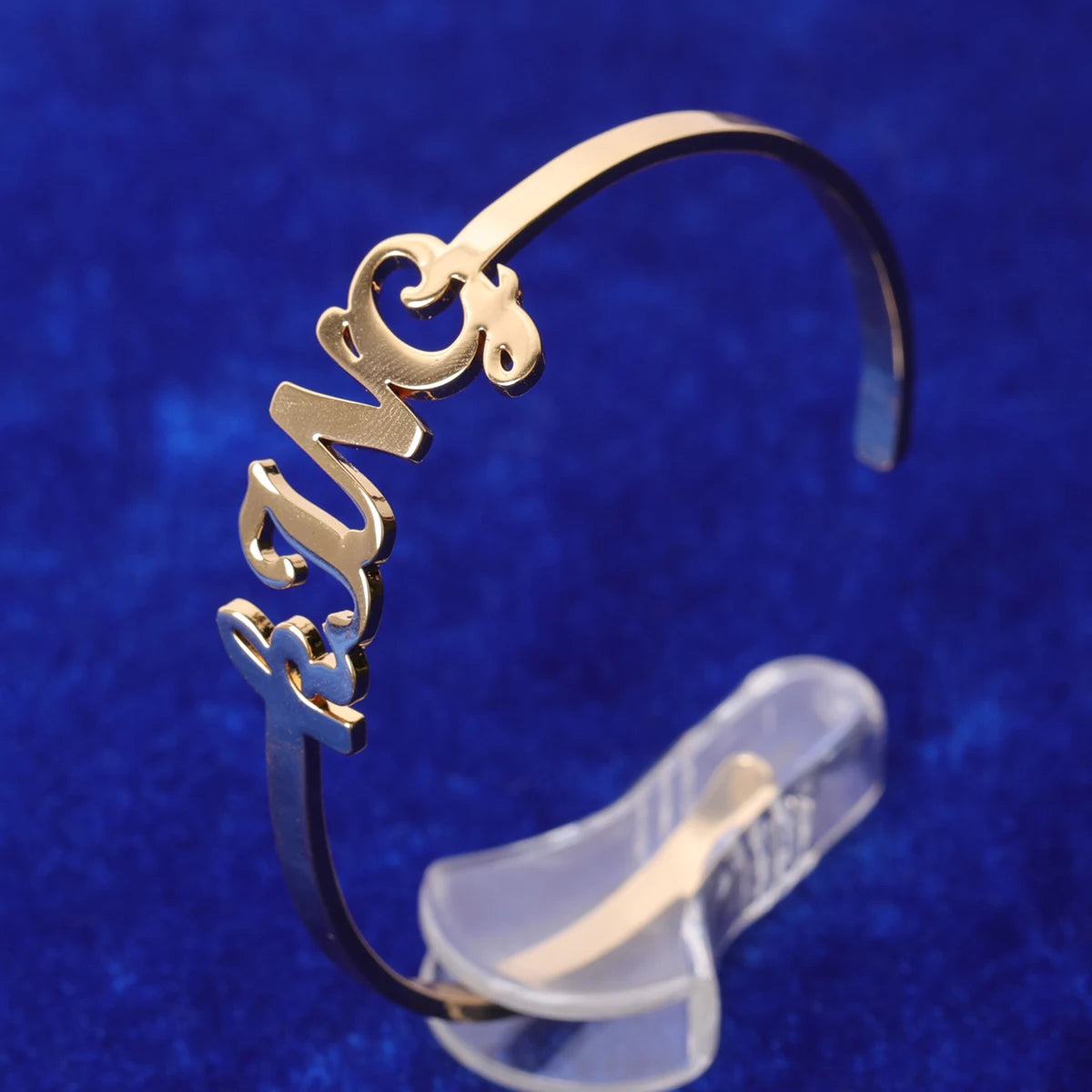 Custom Name Bangle Stainless Steel Real Gold Bracelet Women Hip Hop Jewelry Adjustable