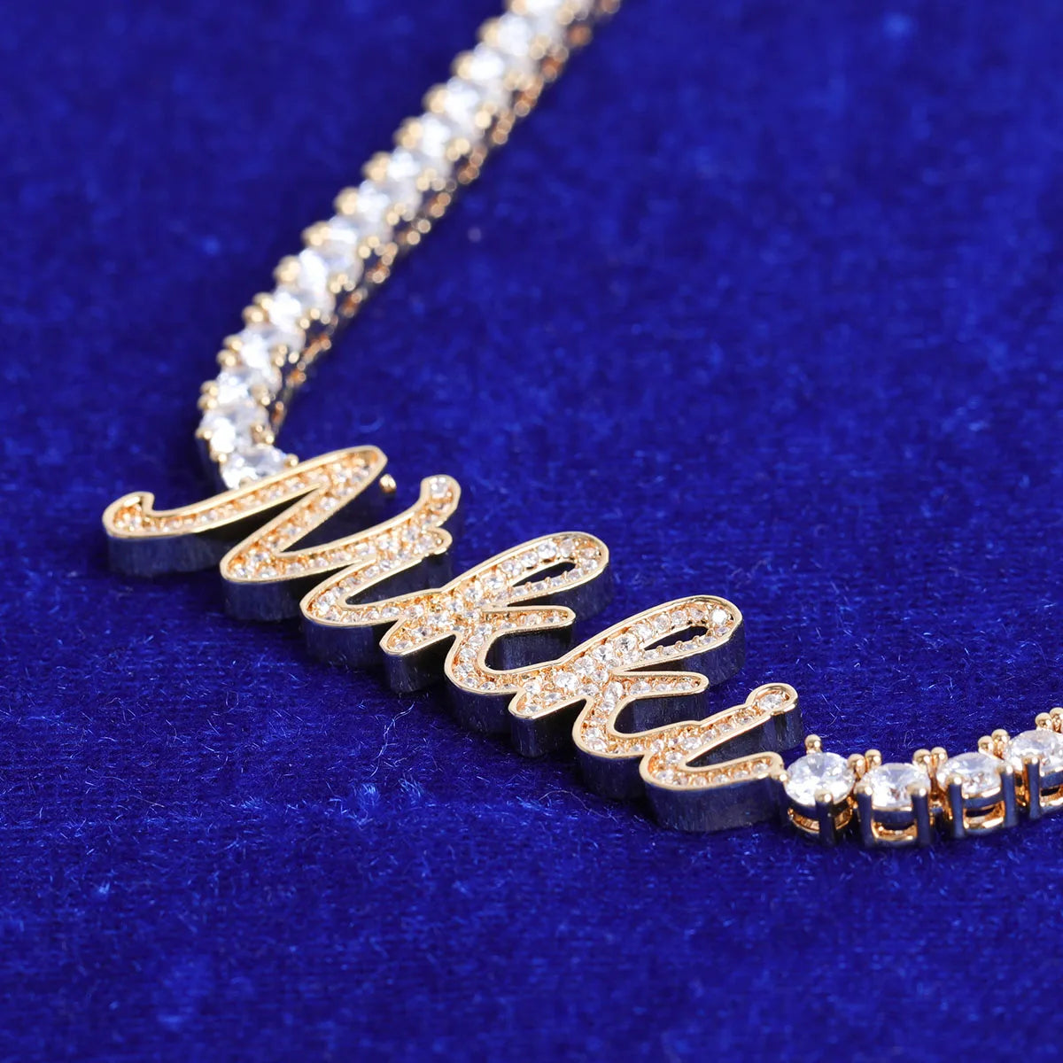 Custom Name Necklace for Women Choker Real Gold Plated Chain Hip Hop Jewelry