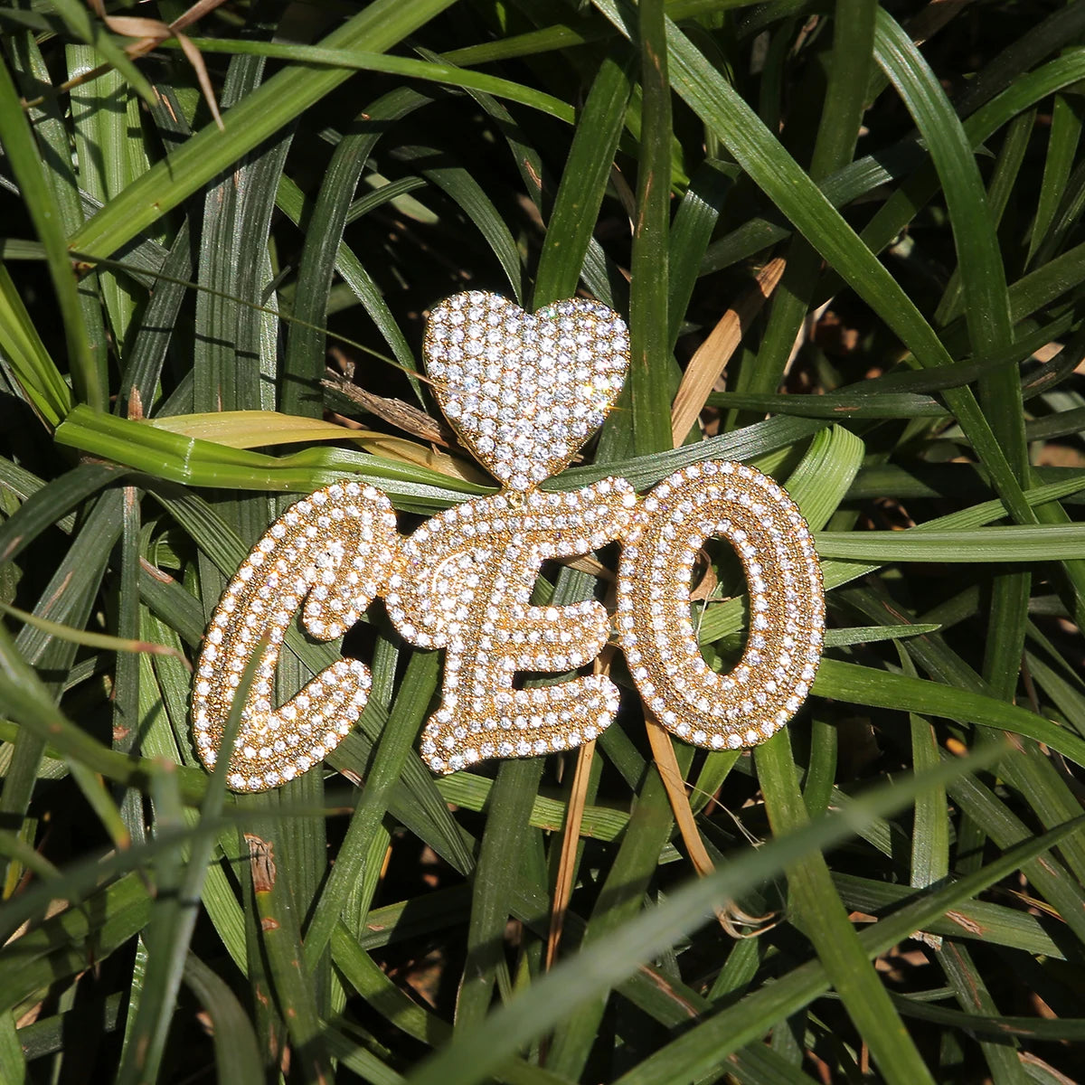 Bubble Letter Custom Name Necklace Personalized Pendant Gold Plated Cubic Zircon Hip Hop Rock Jewelry Iced Out Charms