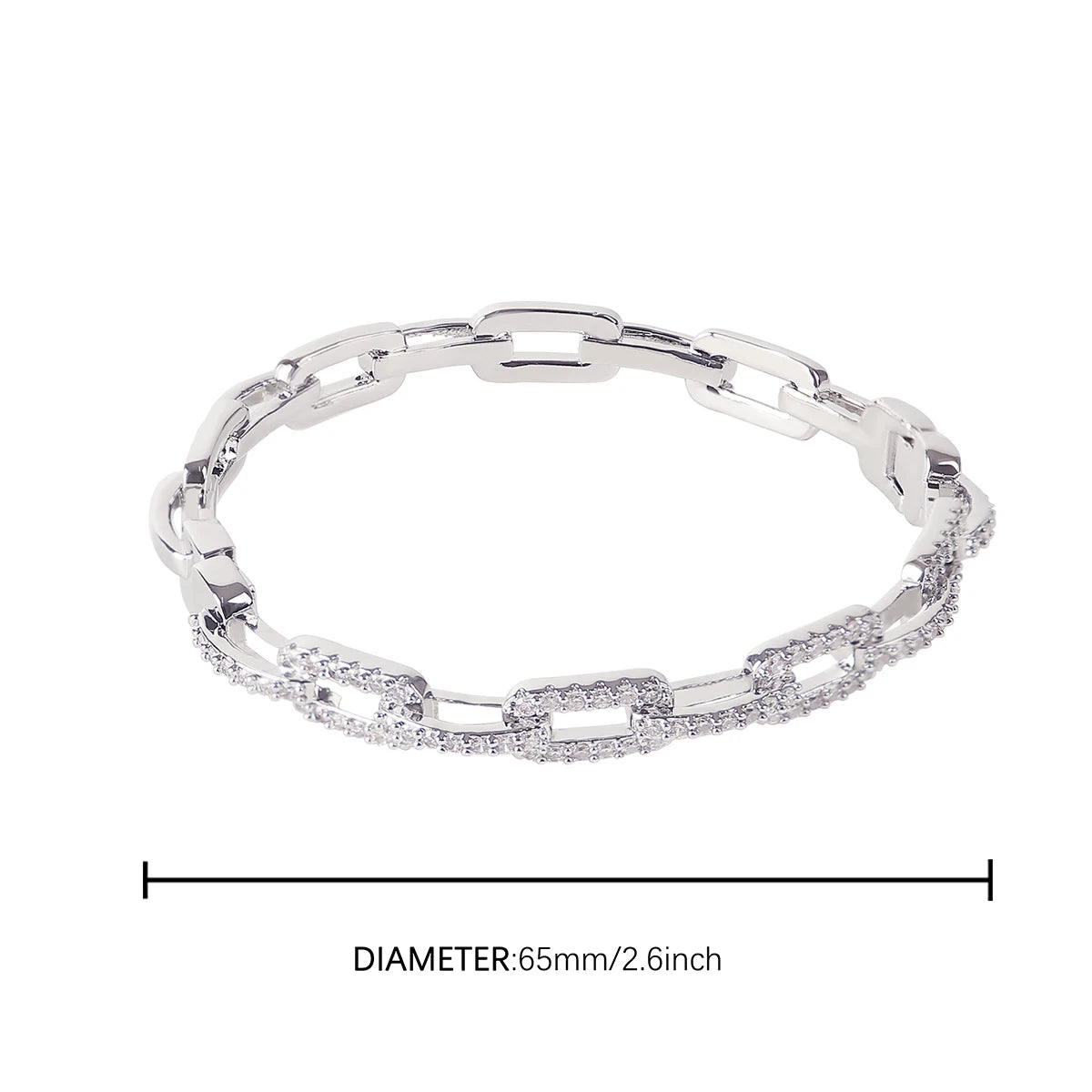 Bubble Letter Women Bangle Iced Out Bracelet Copper Cubic Zircon Hip Hop Fashion Jewelry Best Selling Drop Shipping Items