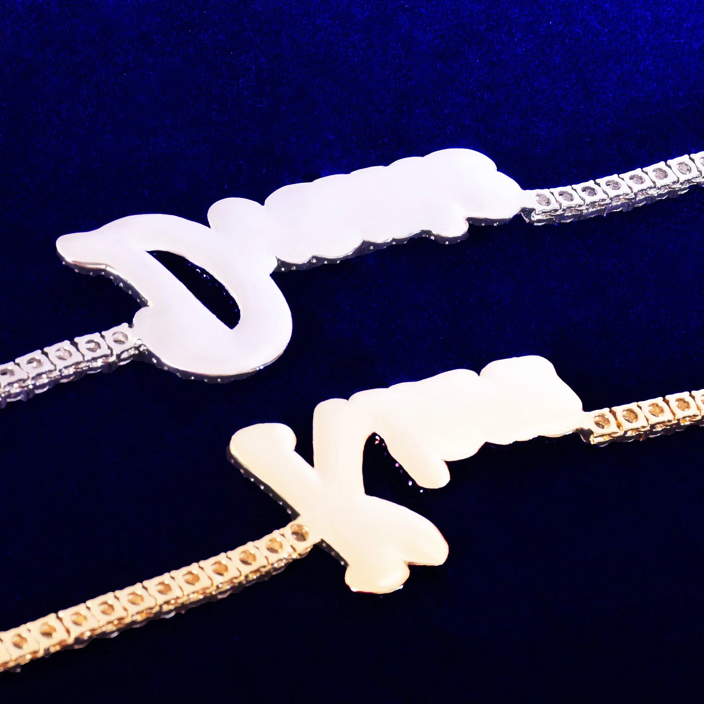 Bubble Letter Customized Necklace Tennis Chain Choker Real Gold Plated Hip Hop Jewelry Free Shipping Items