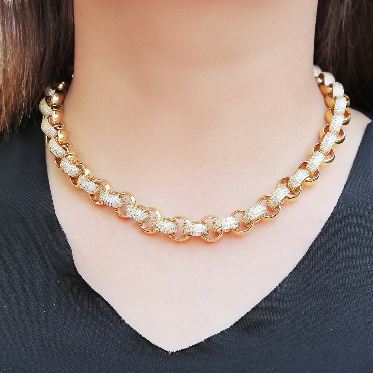 Bubble Letter Cuban Link Chain for Men Necklace Real Gold Plated Charms Hip Hop Fashion Jewelry 2021 Trend