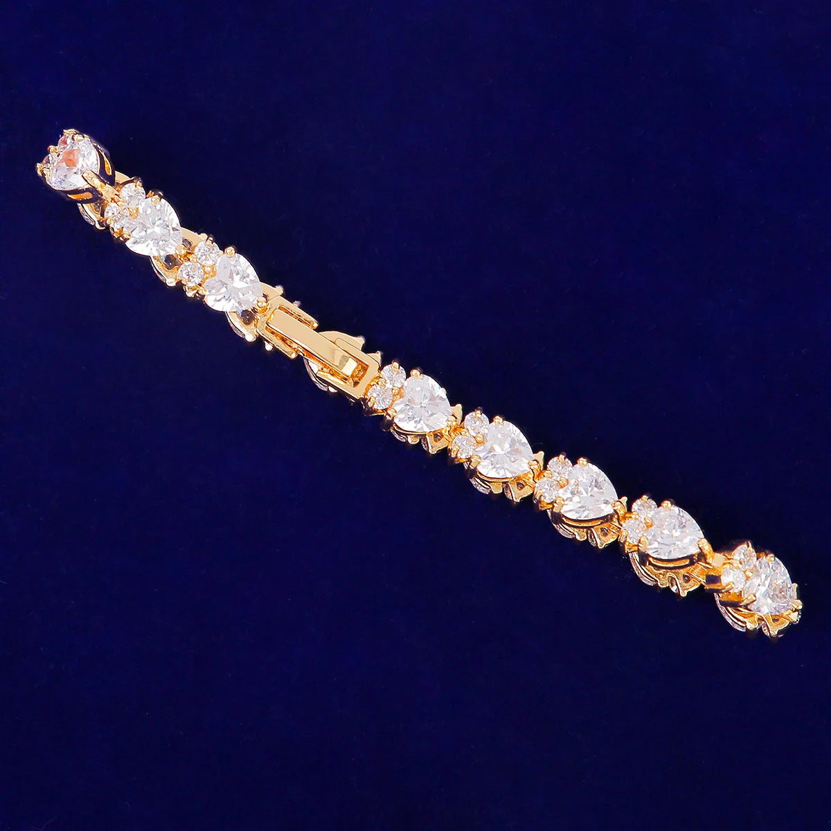 Bubble Letter 8mm Heart Bracelet Copper Gold Color Rock Women Jewelry