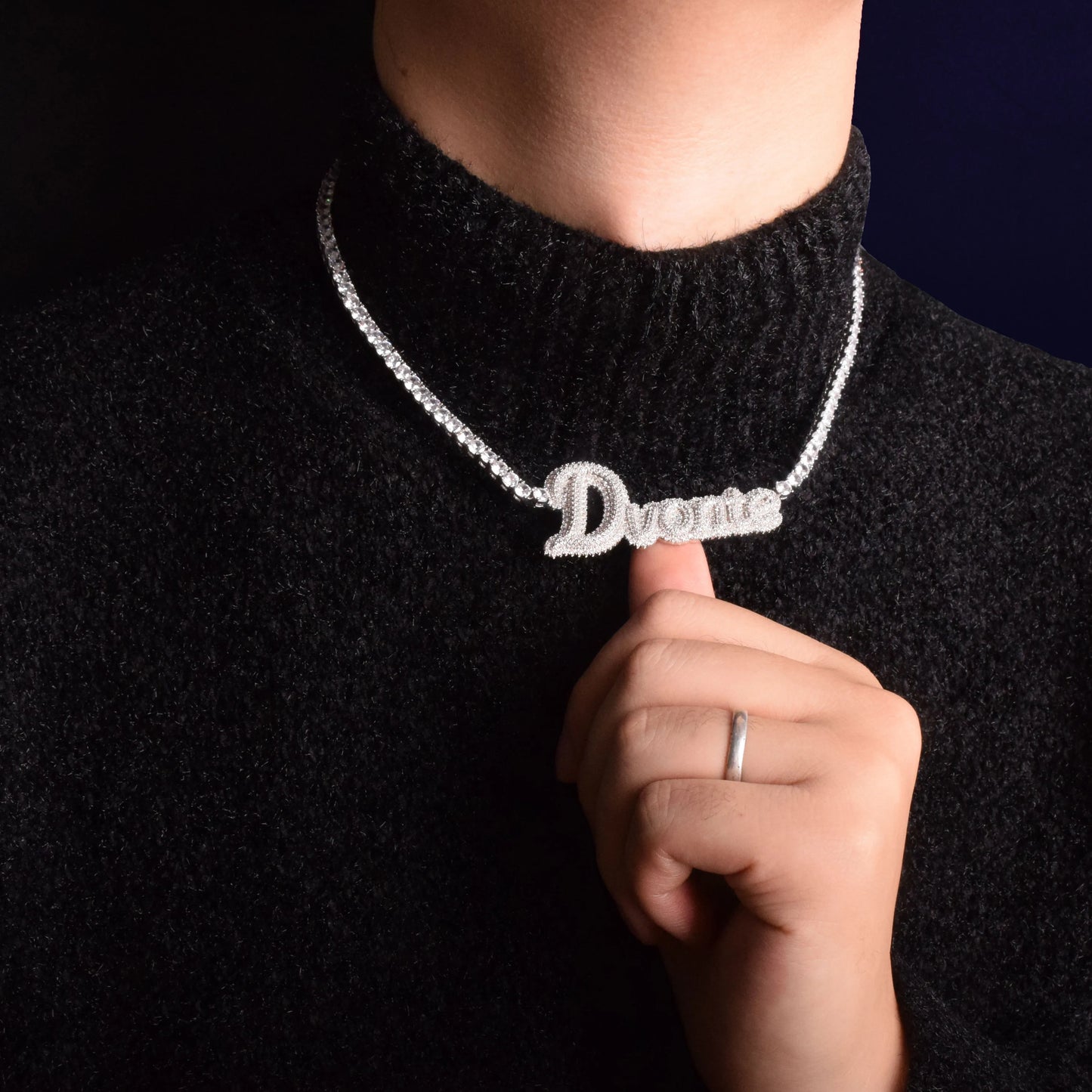 Bubble Letter Customized Necklace Tennis Chain Choker Real Gold Plated Hip Hop Jewelry Free Shipping Items