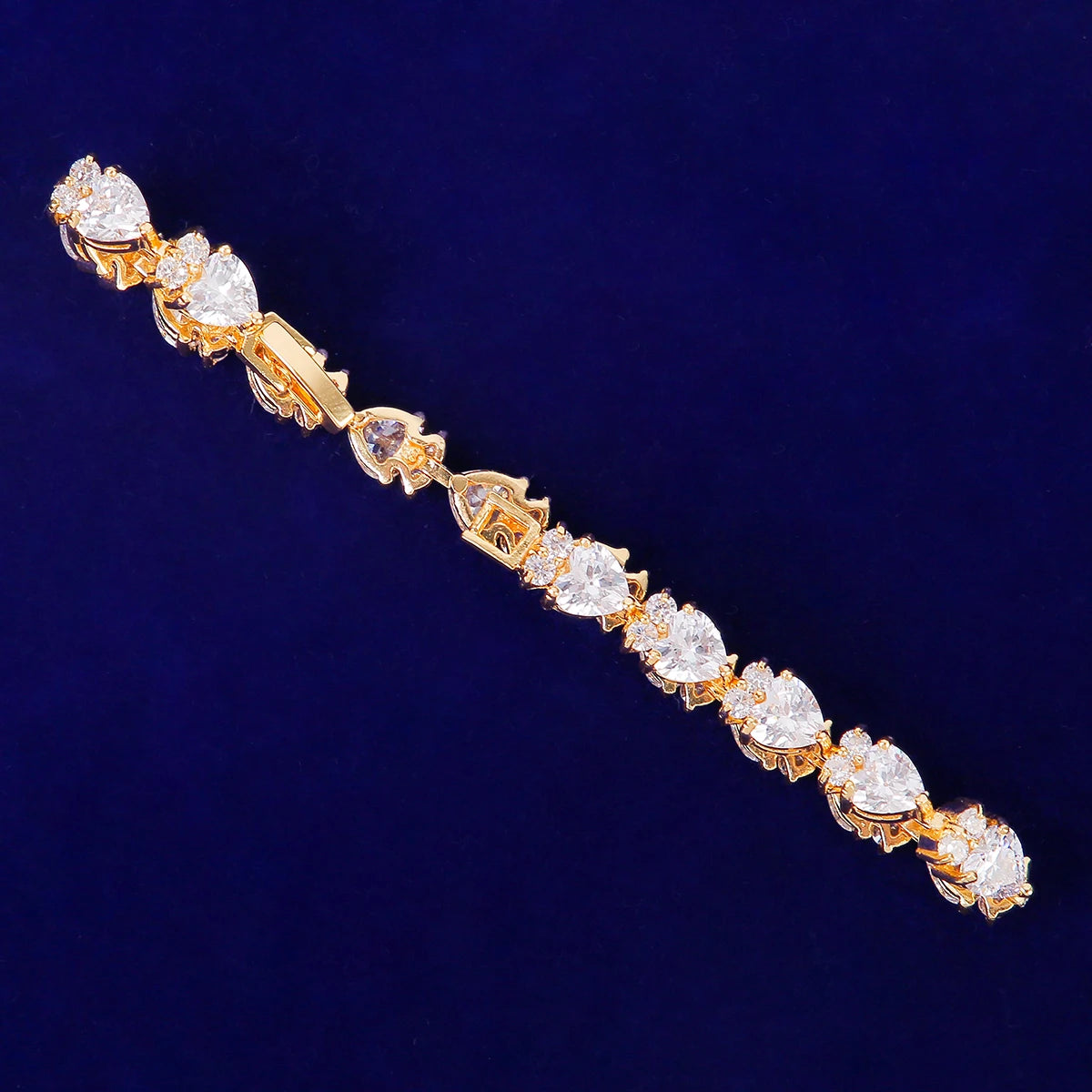 Bubble Letter 8mm Heart Bracelet Copper Gold Color Rock Women Jewelry