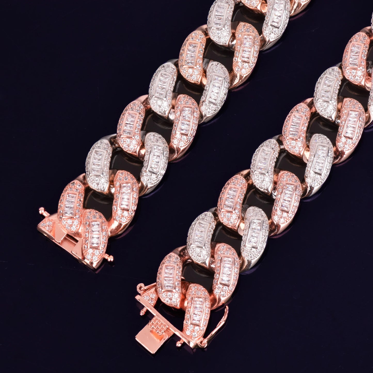Bubble Letter Baguette Miami Cuban Link Chain for Men Necklace Choker Iced Out Hip Hop Street Rock Rapper Hip Hop Jewelry