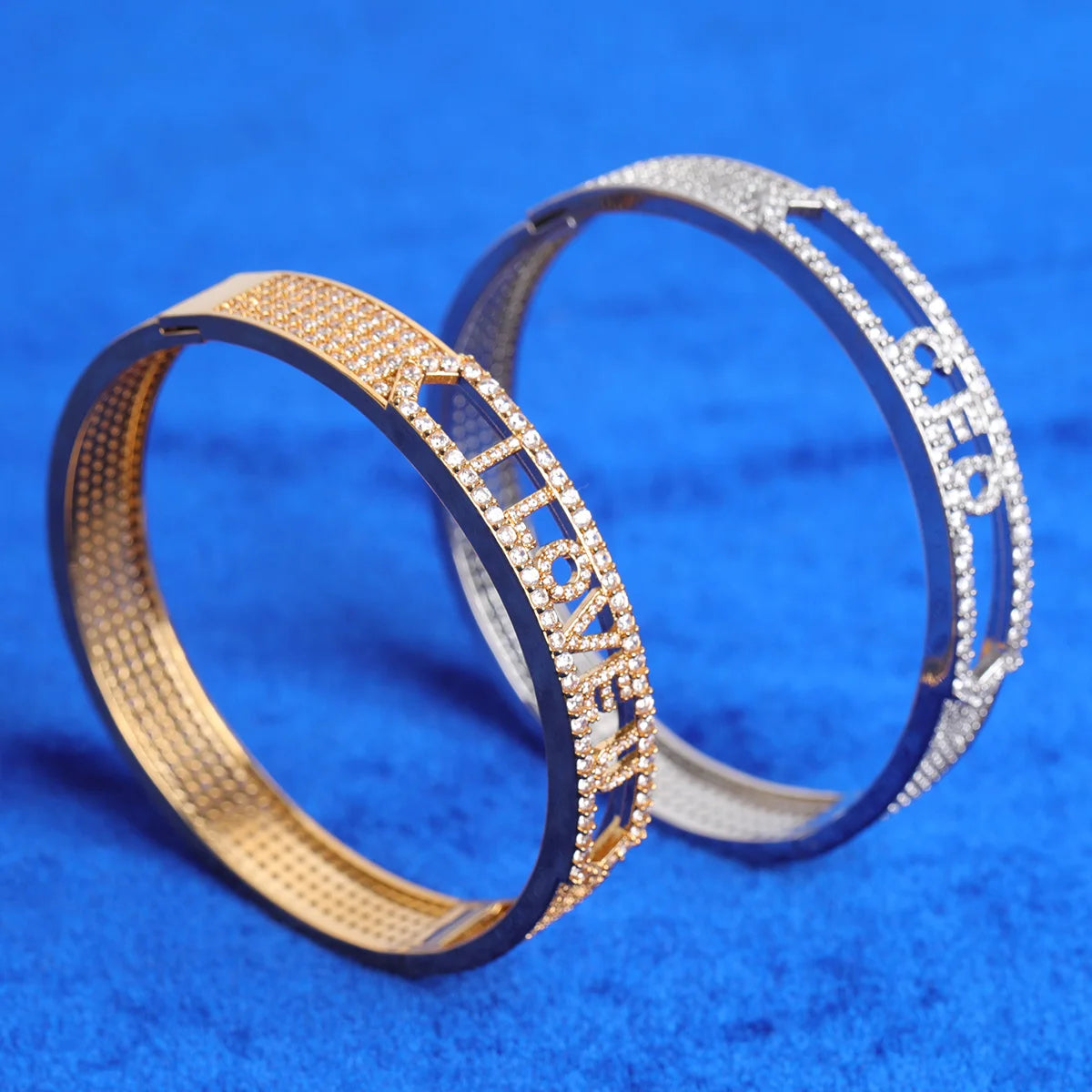 Custom Name Bracelet Real Gold Plated Women’s Bangle Hip Hop Jewelry
