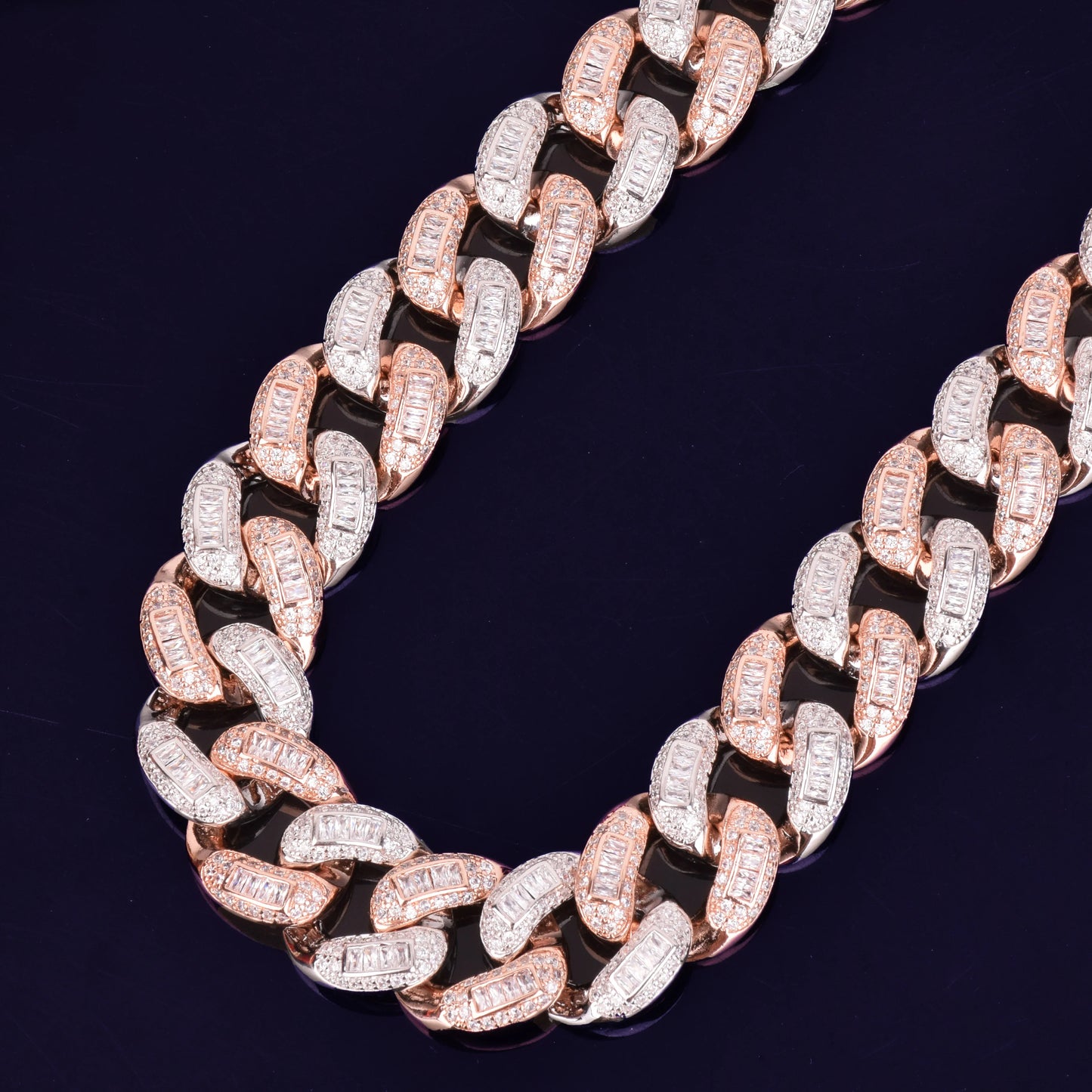 Bubble Letter Baguette Miami Cuban Link Chain for Men Necklace Choker Iced Out Hip Hop Street Rock Rapper Hip Hop Jewelry