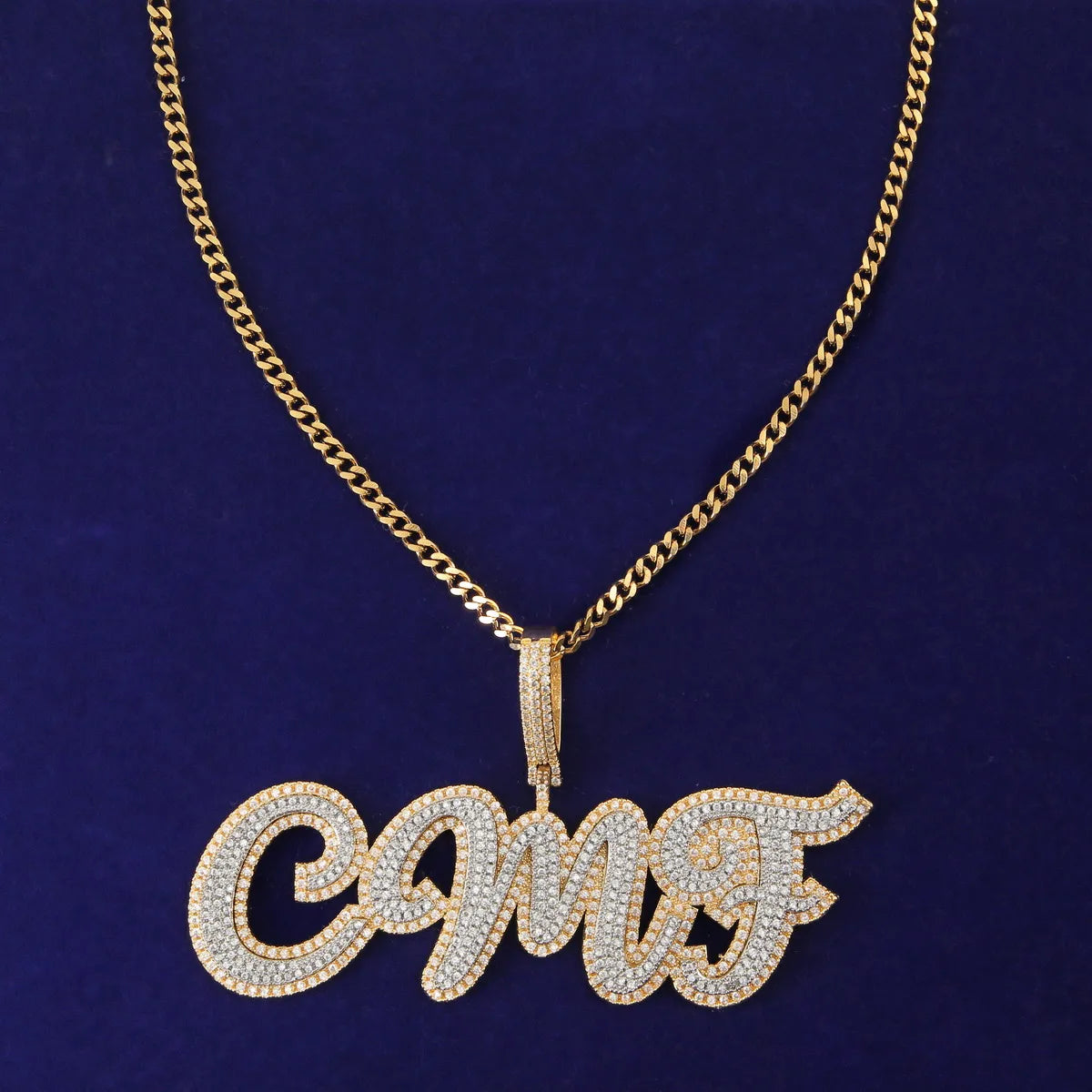 Bubble Letter Customized Necklaces Name Plates Pendants Real Gold Color Hip Hop Jewelry Personalized Men Chain 2022 Trend