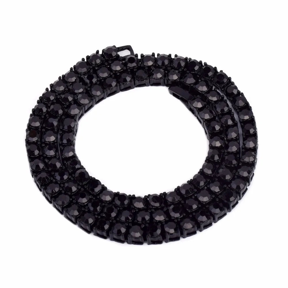 Alloy Tennis Necklace Punk Hip Hop Jewelry For Men Women