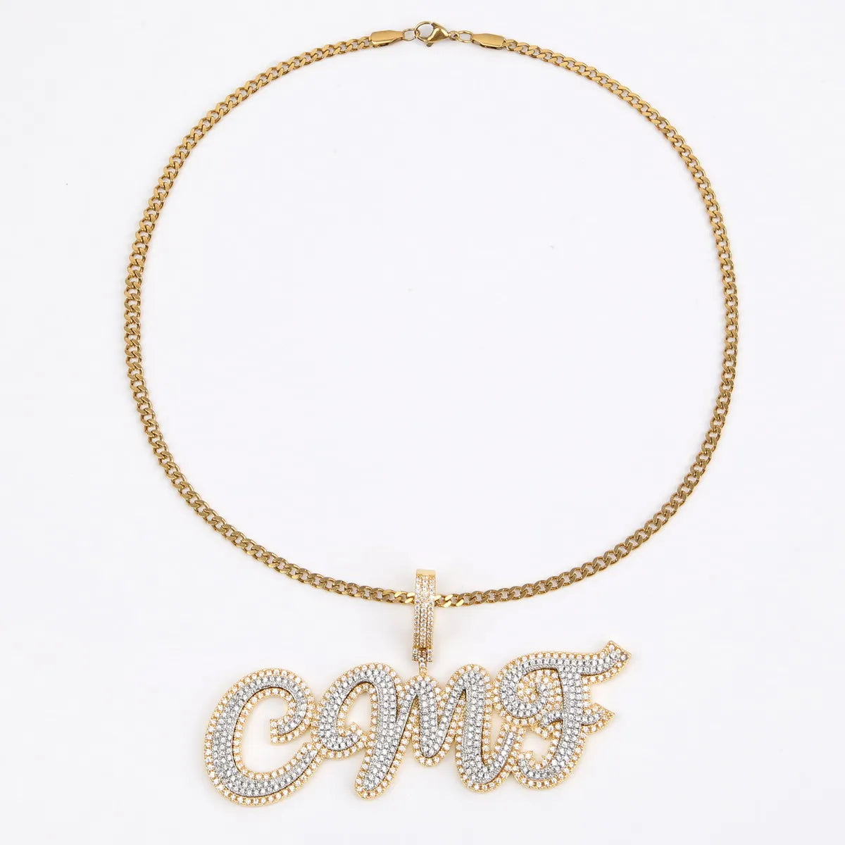 Bubble Letter Customized Necklaces Name Plates Pendants Real Gold Color Hip Hop Jewelry Personalized Men Chain 2022 Trend