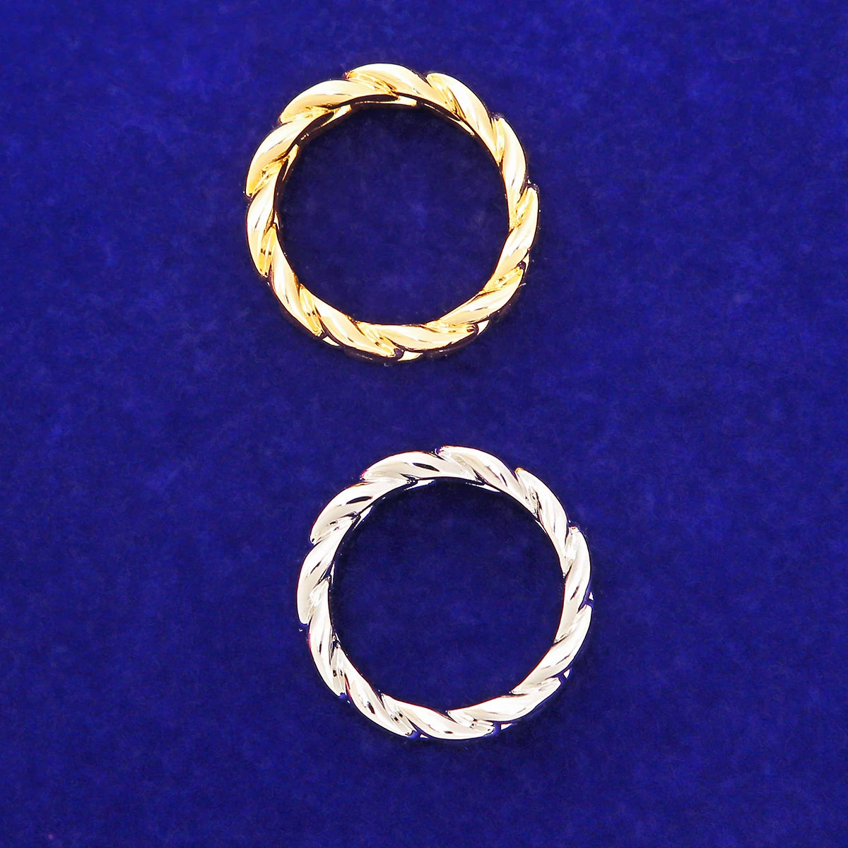 Bubble Letter Cuban Link Rings for Men Glossy Real Gold Plated Hip Hop Jewelry 2022 Trend
