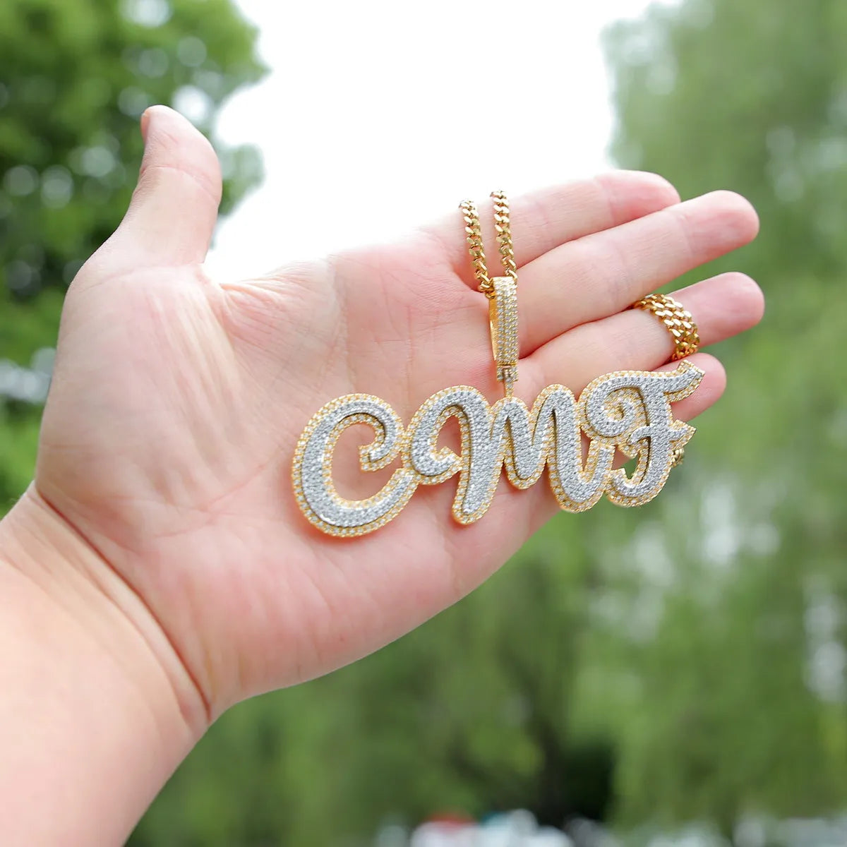 Bubble Letter Customized Necklaces Name Plates Pendants Real Gold Color Hip Hop Jewelry Personalized Men Chain 2022 Trend