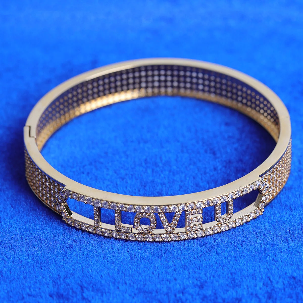 Custom Name Bracelet Real Gold Plated Women’s Bangle Hip Hop Jewelry