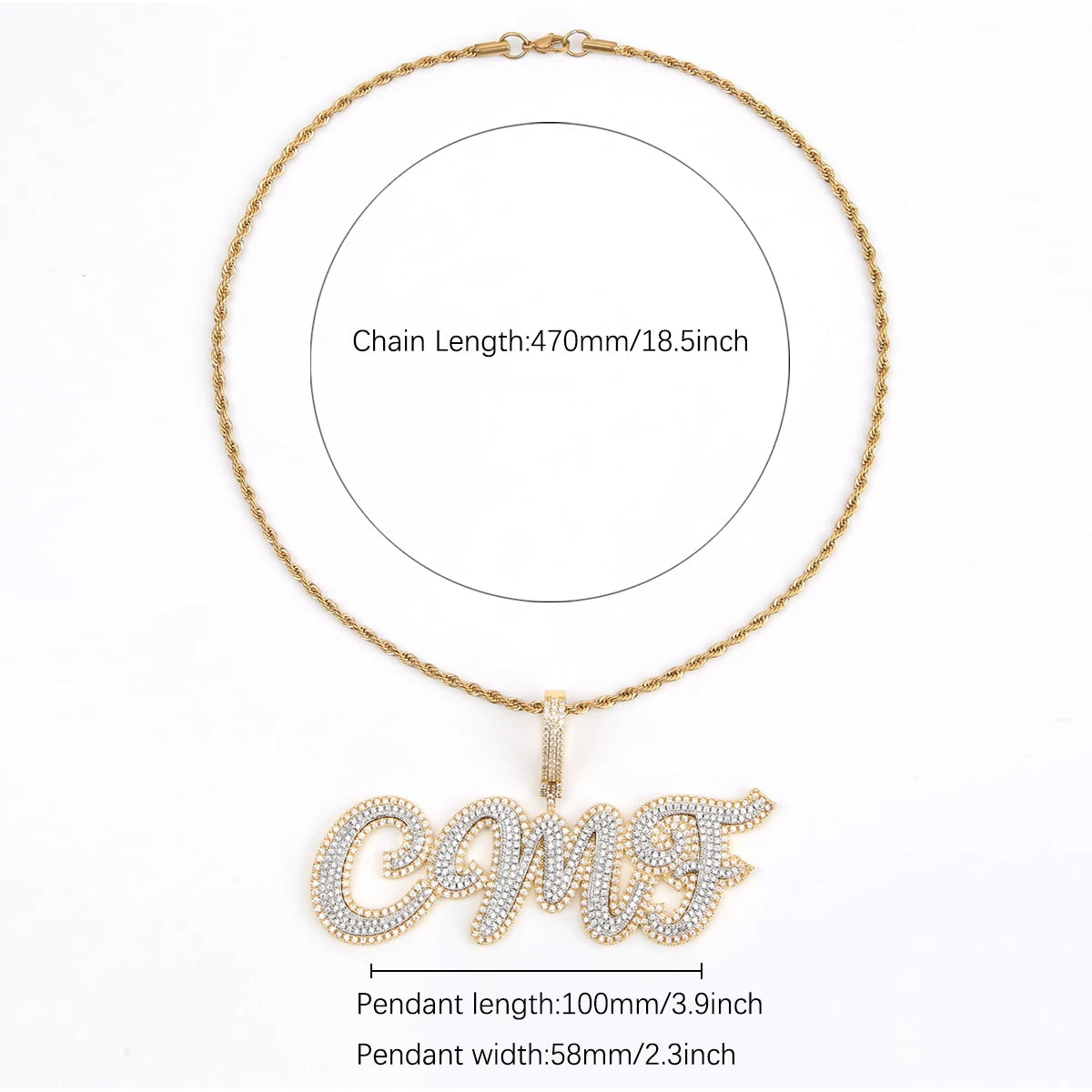 Bubble Letter Customized Necklaces Name Plates Pendants Real Gold Color Hip Hop Jewelry Personalized Men Chain 2022 Trend