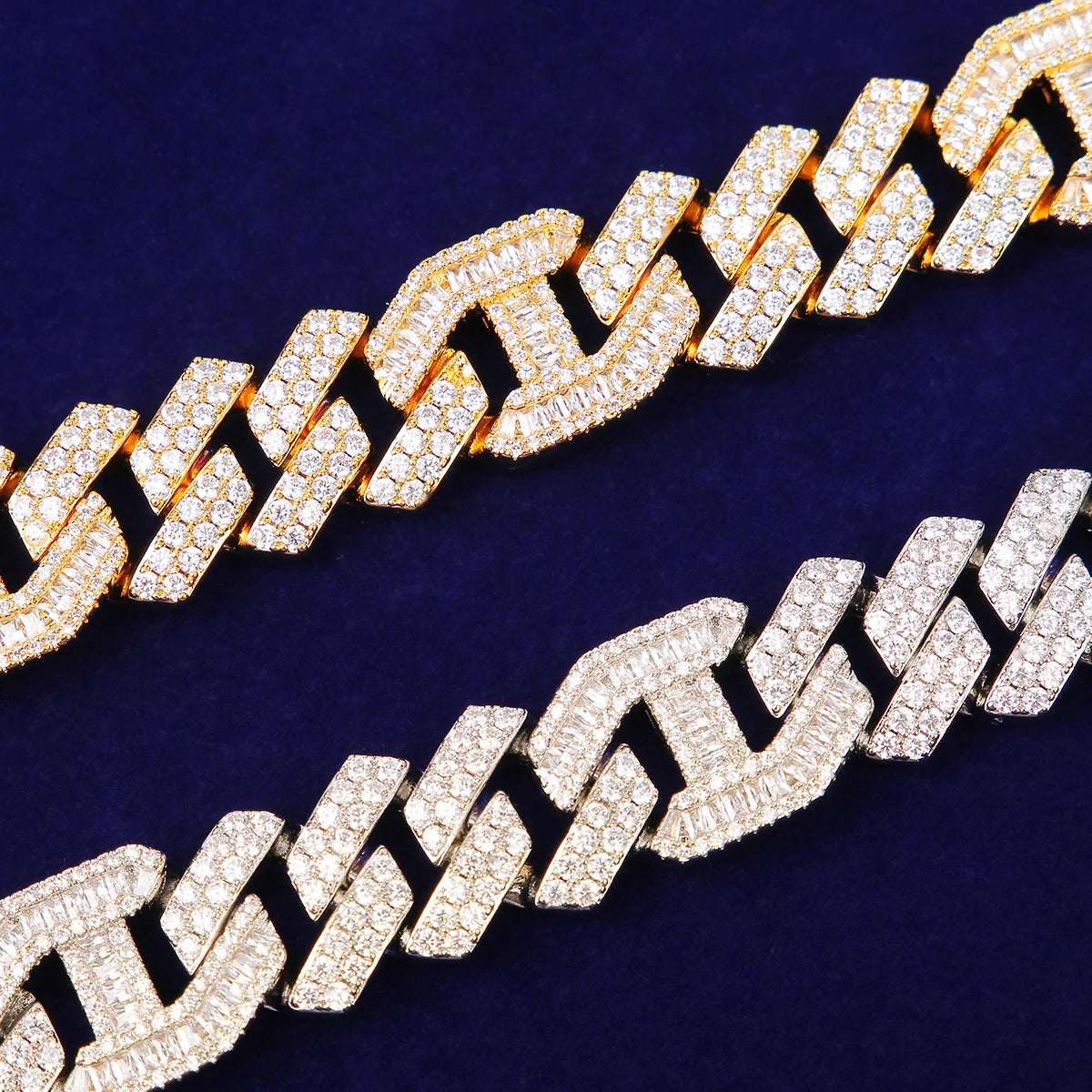 Bubble Letter Baguette Necklace for Men Miami Cuban Chain Solid Back Gold Color Hip Hop Jewelry Free Shipping Items Christmas