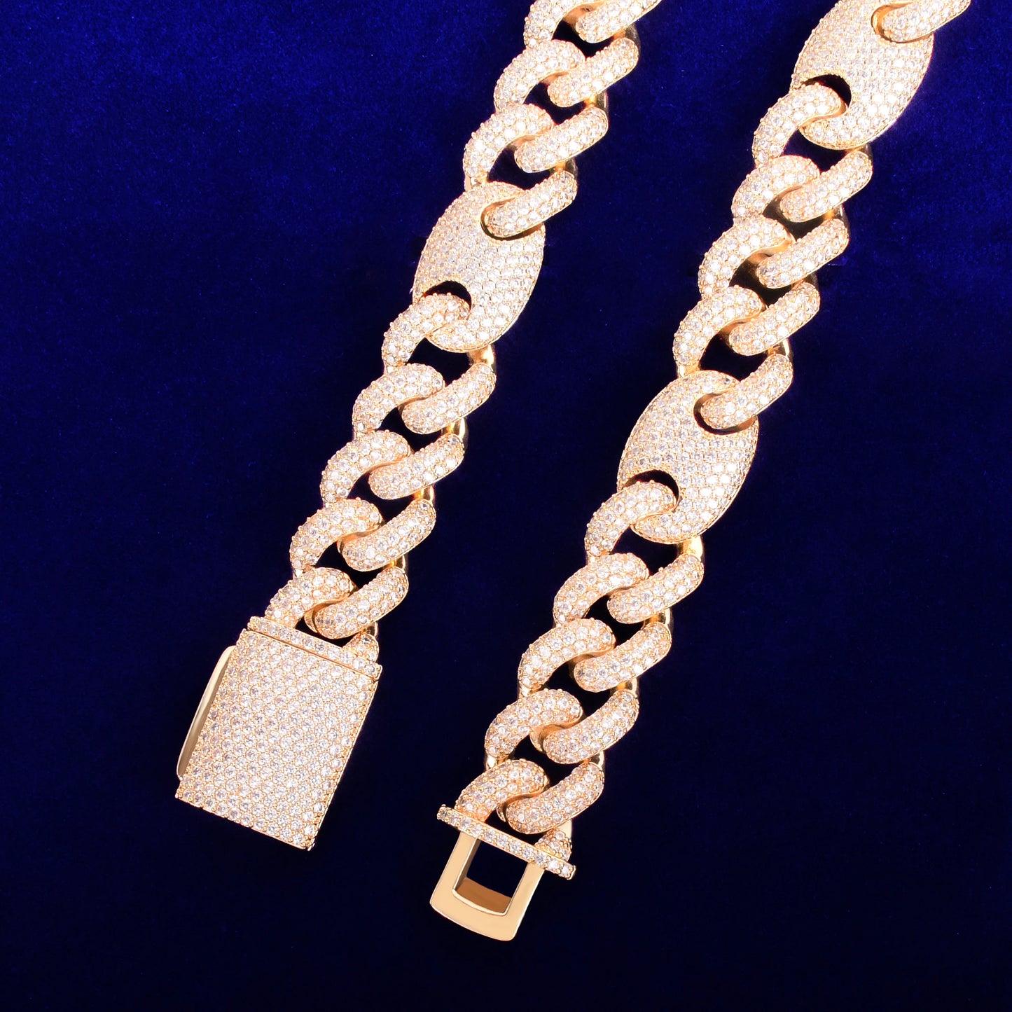 Bubble Letter Miami Cuban Chain Real Gold Plated Hip Hop Jewelry Man Necklace Christams Free Shipping Items