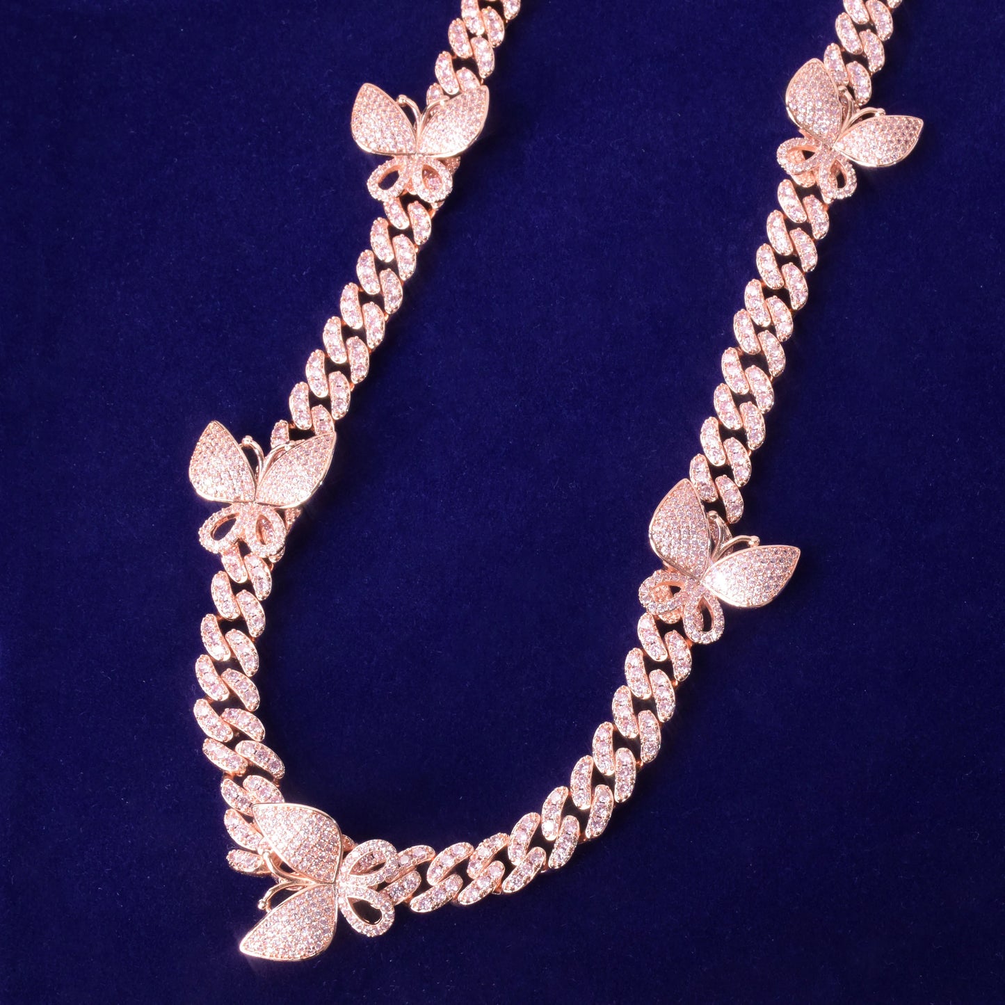 Bubble Letter 10mm Pink Miami Cuban Link Chain for Women Necklace Choker Butterfly Bling Hip Hop Jewelry 2021 Trend
