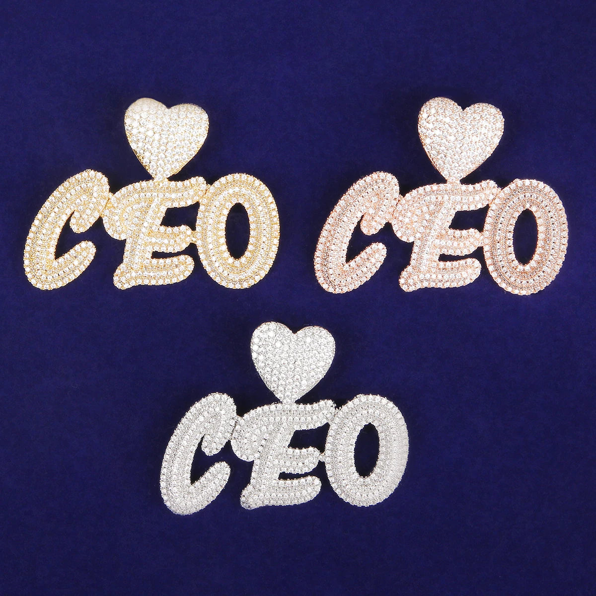 Bubble Letter Custom Name Necklace Personalized Pendant Gold Plated Cubic Zircon Hip Hop Rock Jewelry Iced Out Charms
