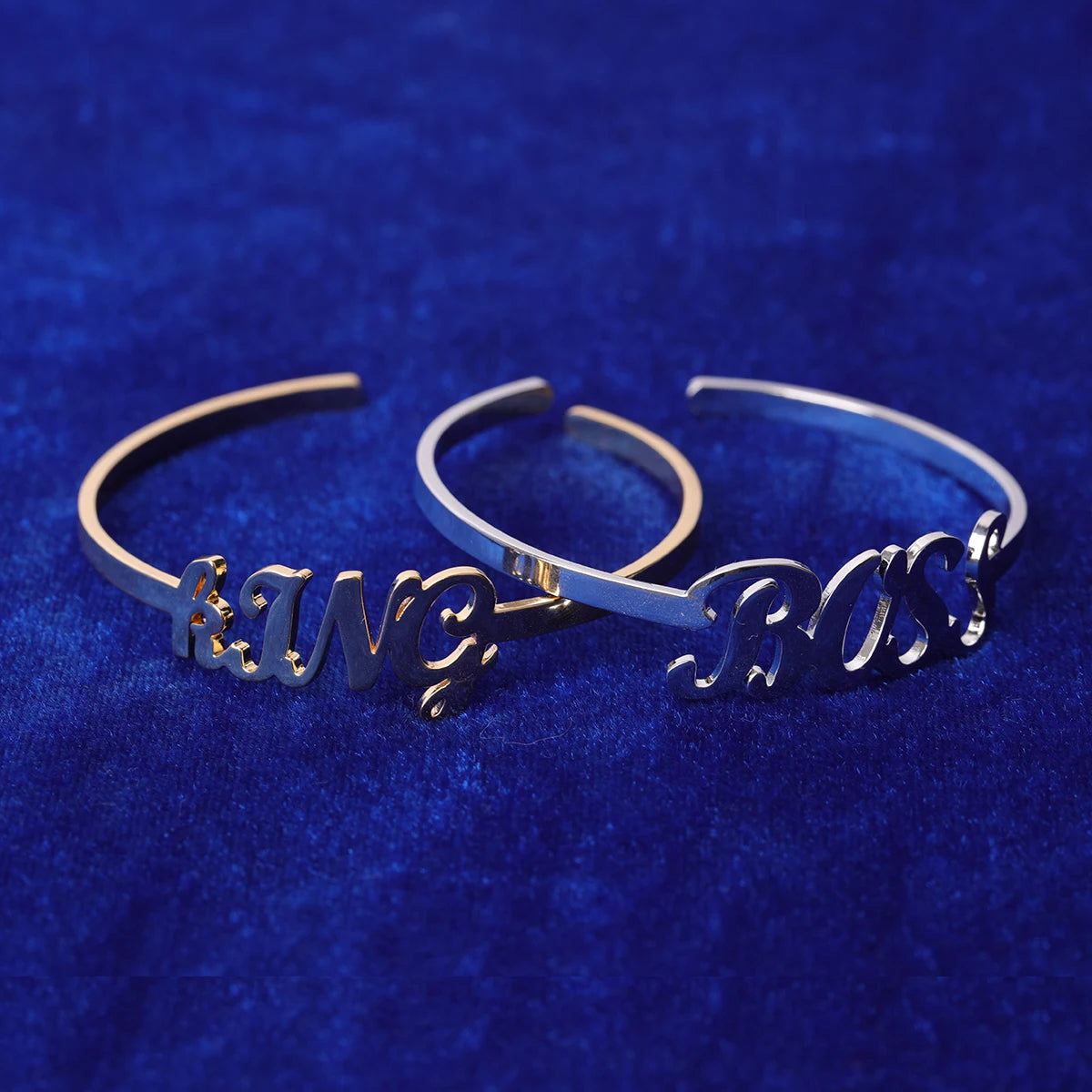 Custom Name Bangle Stainless Steel Real Gold Bracelet Women Hip Hop Jewelry Adjustable