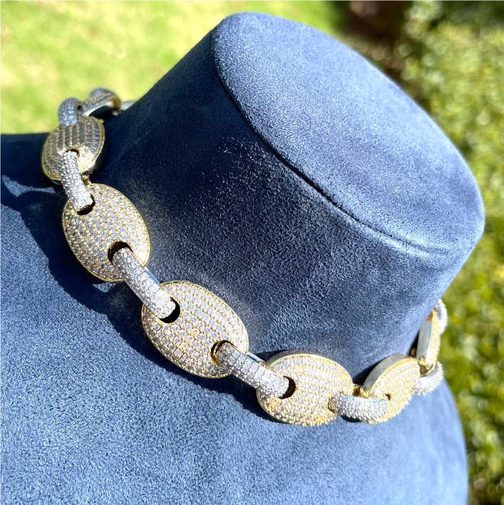 Bubble Letter Iced Out Cuban Link Chain for Men Necklace Choker Prong Setting Cubic Zirconia Hip Hop Jewelry