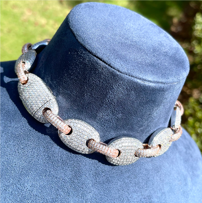 Bubble Letter Iced Out Cuban Link Chain for Men Necklace Choker Prong Setting Cubic Zirconia Hip Hop Jewelry