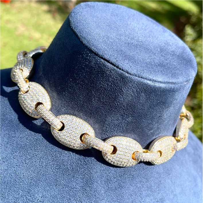 Bubble Letter Iced Out Cuban Link Chain for Men Necklace Choker Prong Setting Cubic Zirconia Hip Hop Jewelry