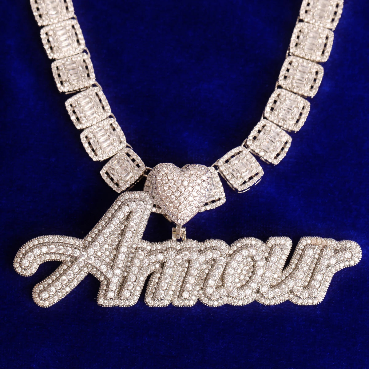 Bubble Letter Custom Name Necklace for Women Iced Out Pendant Charms Bling 2022 Trend Hip Hop Jewelry