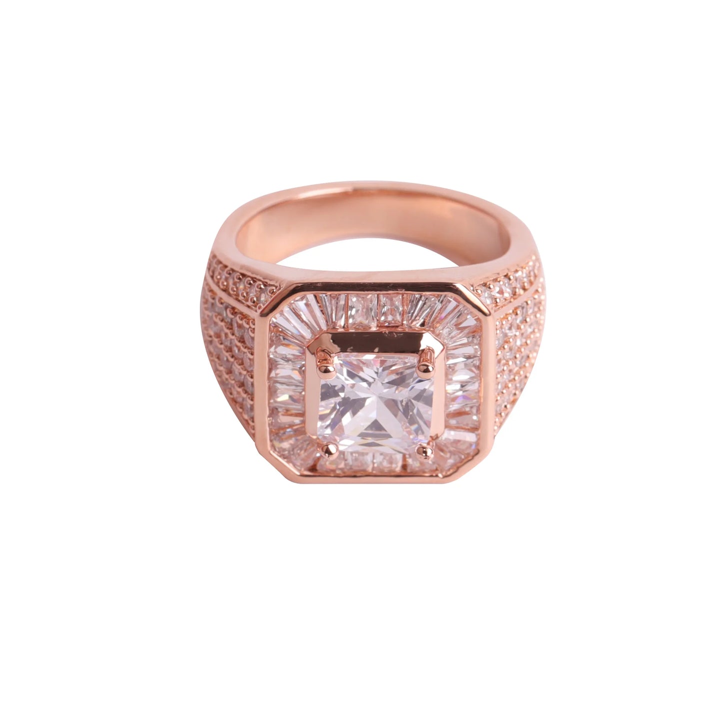 Bubble Letter Iced Out Rings for Men Real Gold Plated Hip Hop Jewelry 2022 Trend Best Sellings