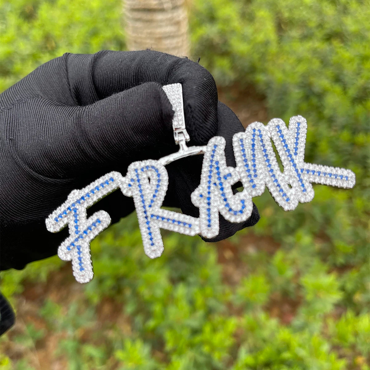 Bubble Letter Custom Name Necklace for Women Iced Pendant Solid Back Gold Color Plated Hip Hop Jewelry 2022 Trend Best Selling