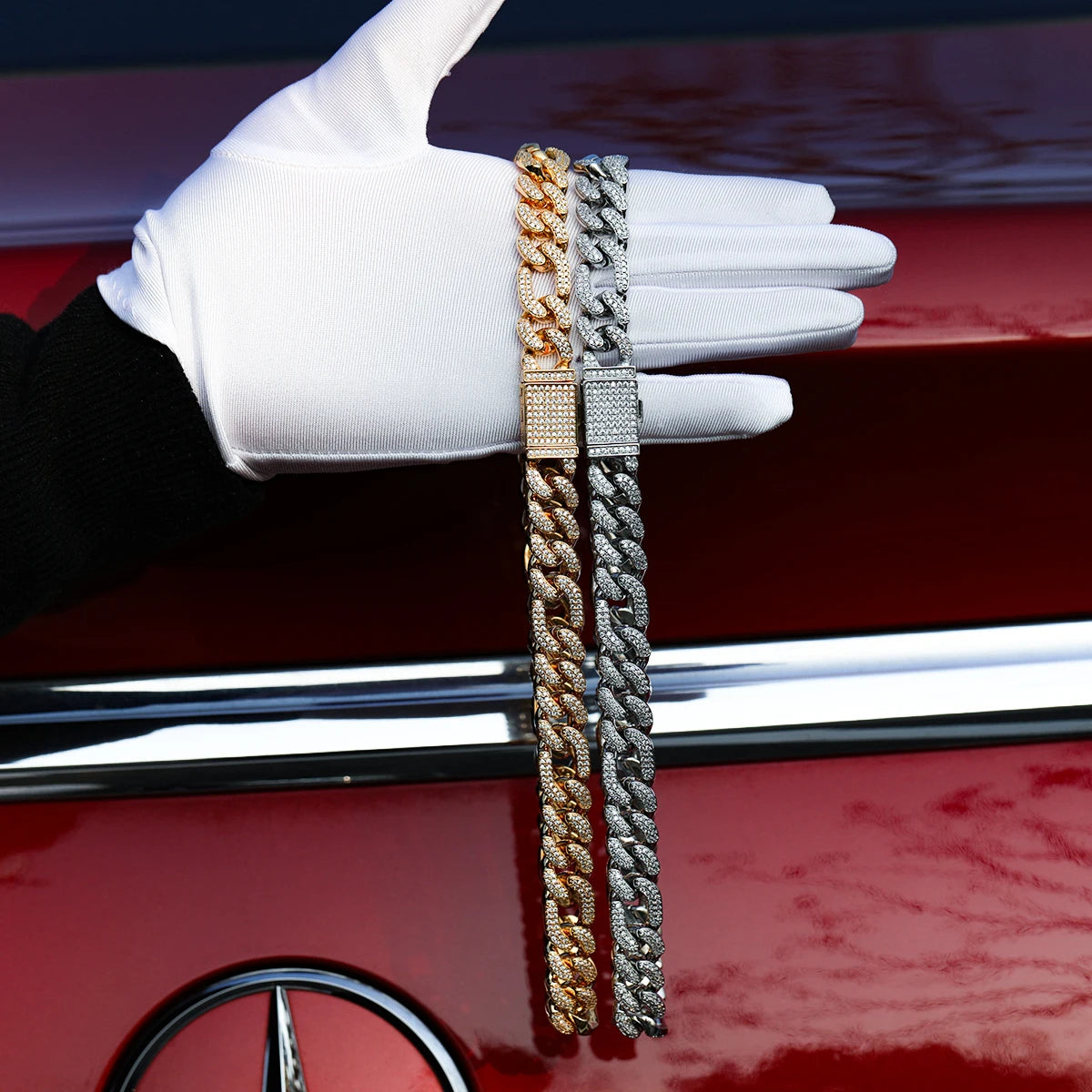 Bubble Letter Figaro Cuban Link Chain for Men Iced Out Bling Charms Hip Hop Jewelry 2022 Trend