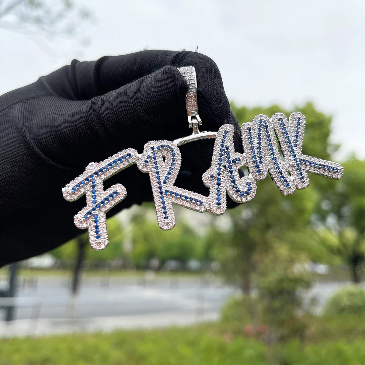 Bubble Letter Custom Name Necklace for Women Iced Pendant Solid Back Gold Color Plated Hip Hop Jewelry 2022 Trend Best Selling
