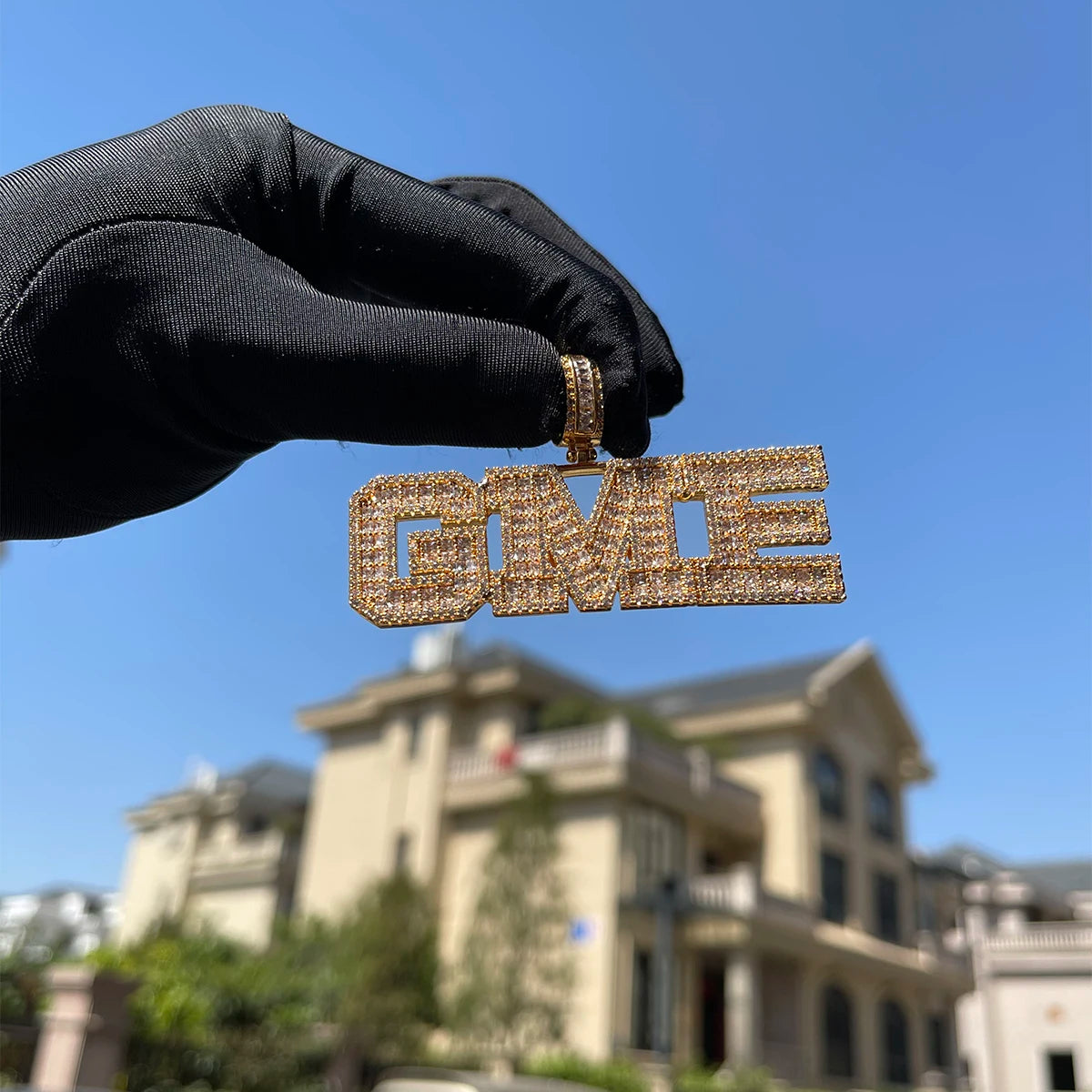 Bubble Letter Custom Name Necklace for Men Baguette Personalized Pendant Real Gold Plated Hip Hop Rock Rapper Jewelry
