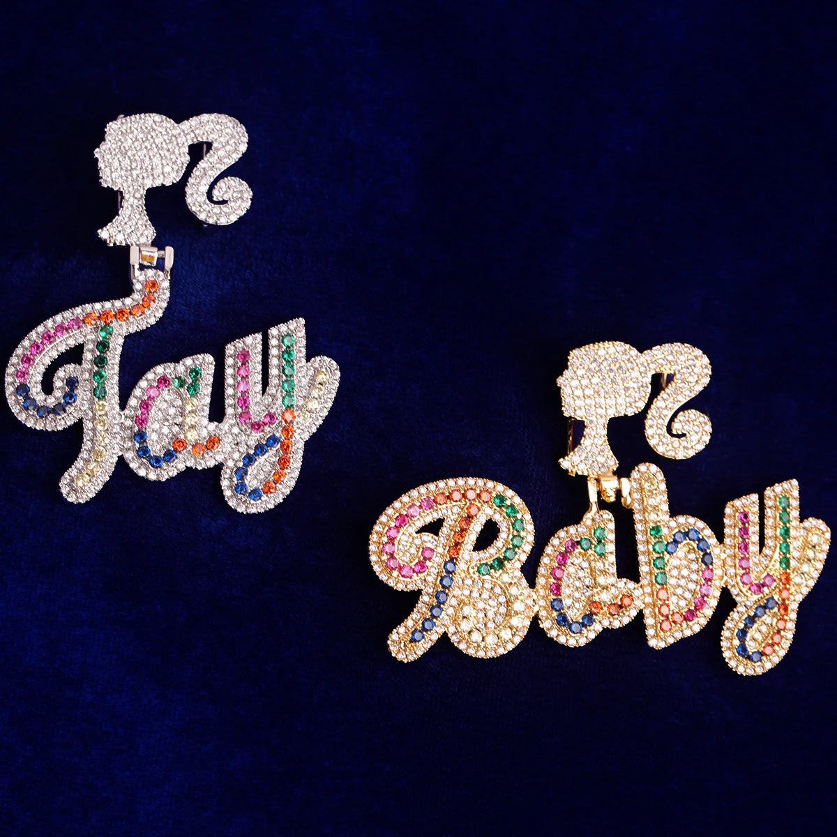 Bubble Letter Custom Name Necklace for Women Iced Out Personalized Pendant Real Gold Plated Hip Hop Jewelry 2022 Trend