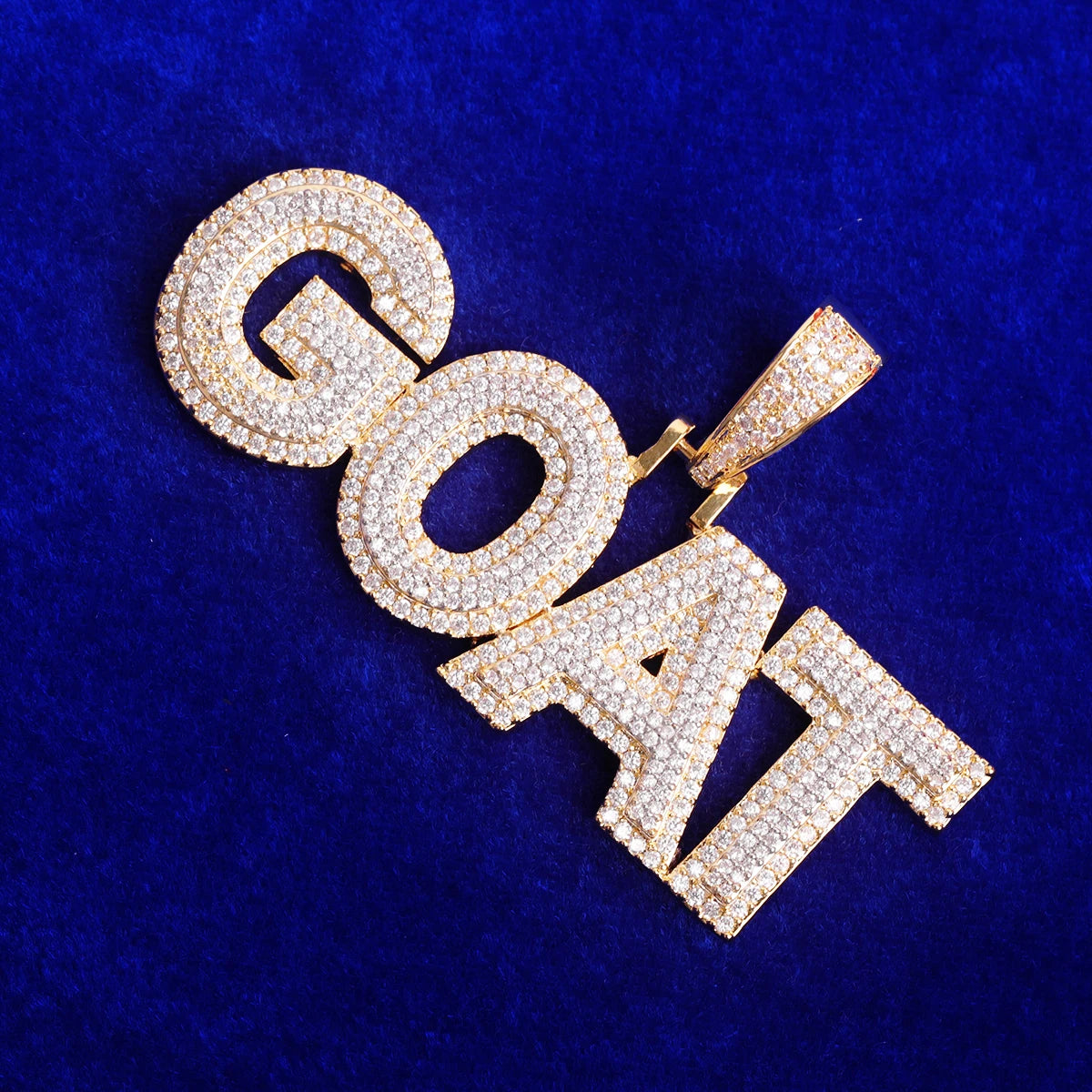 Bubble Letter Iced Out Pendant Customized Name Necklace for Men Two Tone Double Layers Hip Hop Jewelry
