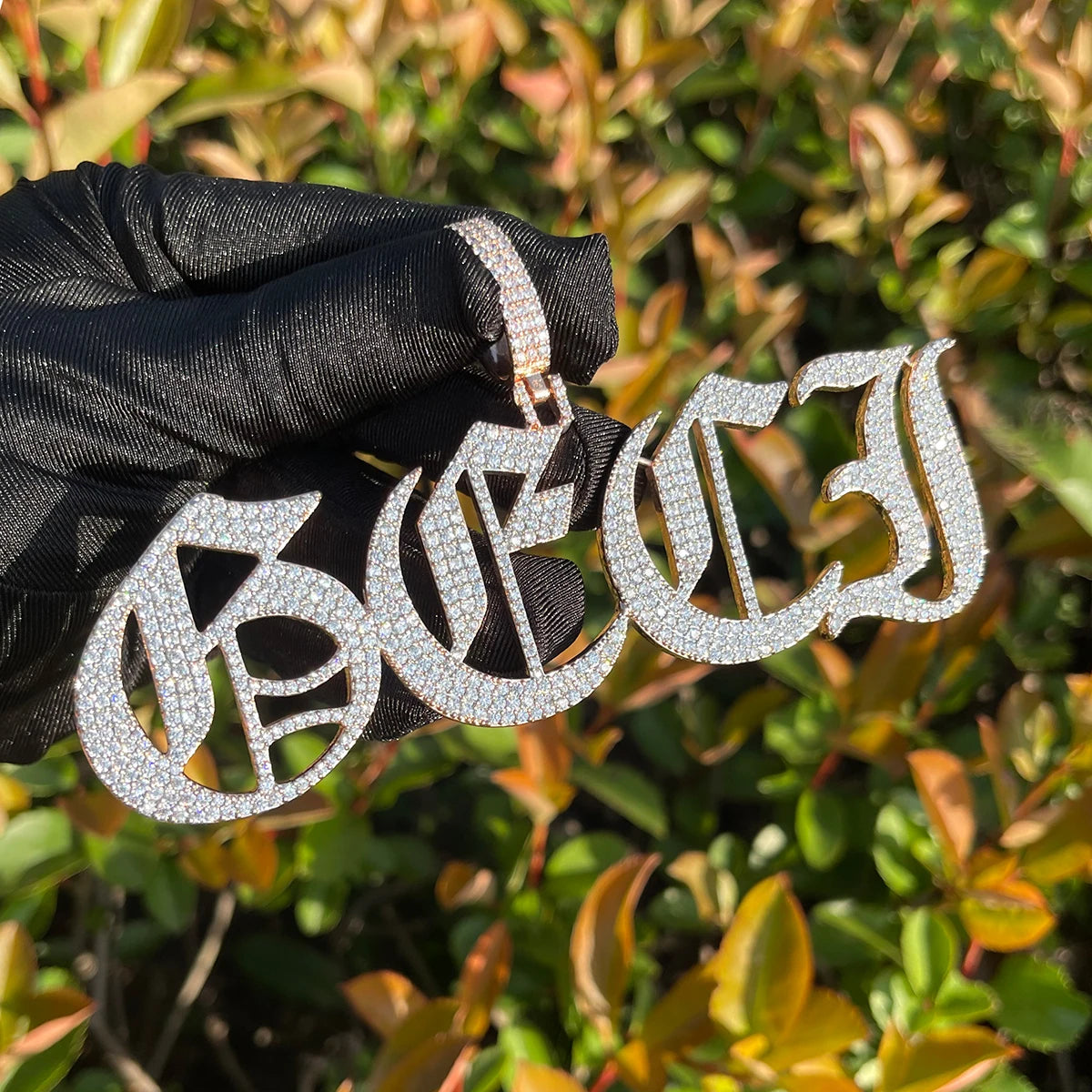 Bubble Letter Old Vintage English Font Customized Name Necklace for Women Personalized Cursive Pendant Hip Hop Jewelry