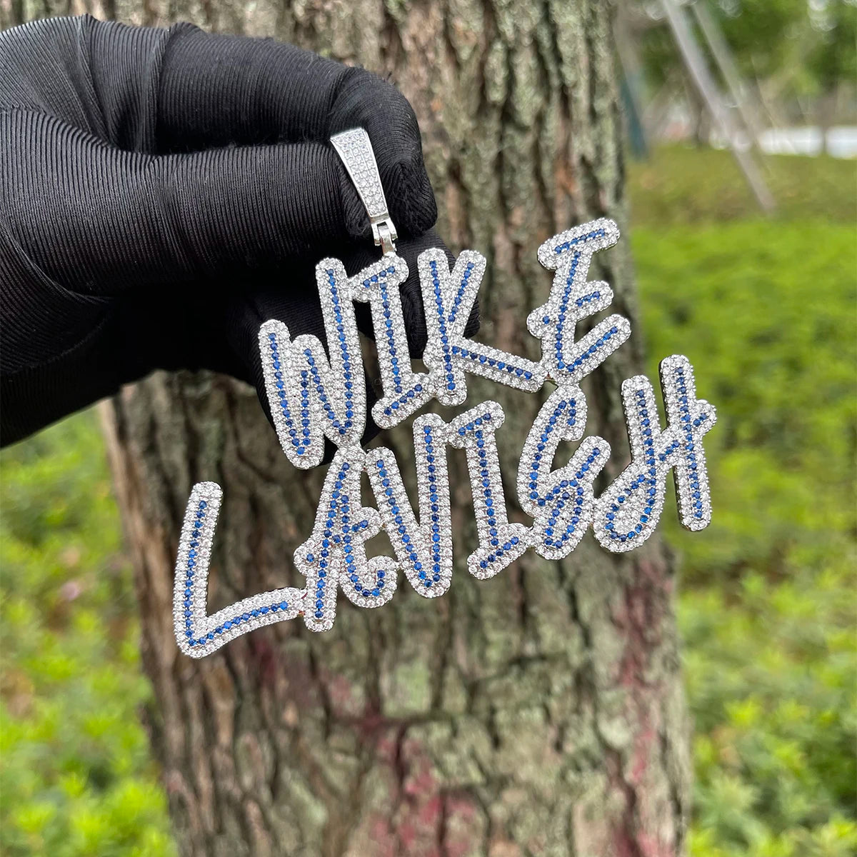 Bubble Letter Custom Name Necklace for Women Iced Pendant Solid Back Gold Color Plated Hip Hop Jewelry 2022 Trend Best Selling