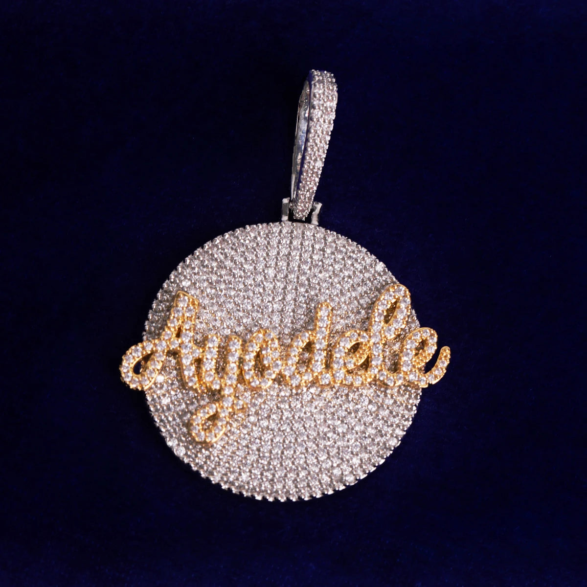 Bubble Letter Customized Jewelry Cursive Name Plates Necklace Iced Out Pendant Hip Hop Fashion Charms Drop Shipping Items