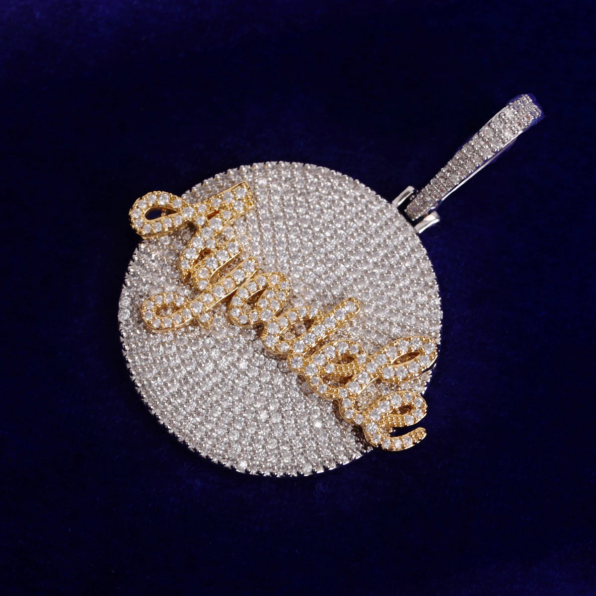 Bubble Letter Customized Jewelry Cursive Name Plates Necklace Iced Out Pendant Hip Hop Fashion Charms Drop Shipping Items