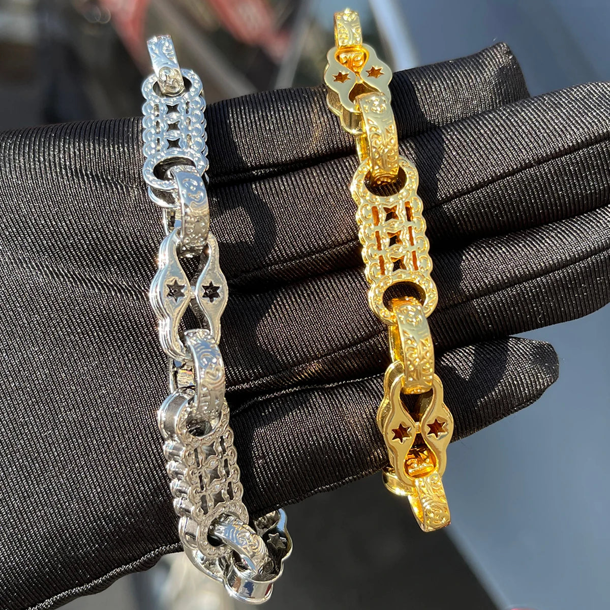 Bubble Letter Punky Bracelet for Men Real Gold Plated Iced Out Hip Hop Fashion Jewelry Copper Material 2023 Trend