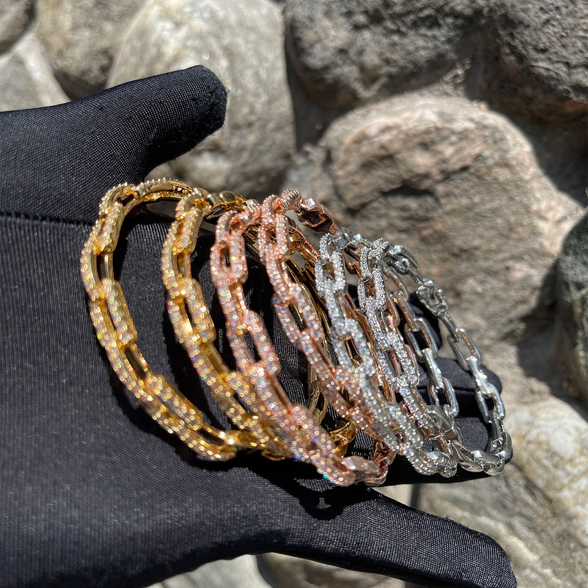 Bubble Letter Women Bangle Iced Out Bracelet Copper Cubic Zircon Hip Hop Fashion Jewelry Best Selling Drop Shipping Items