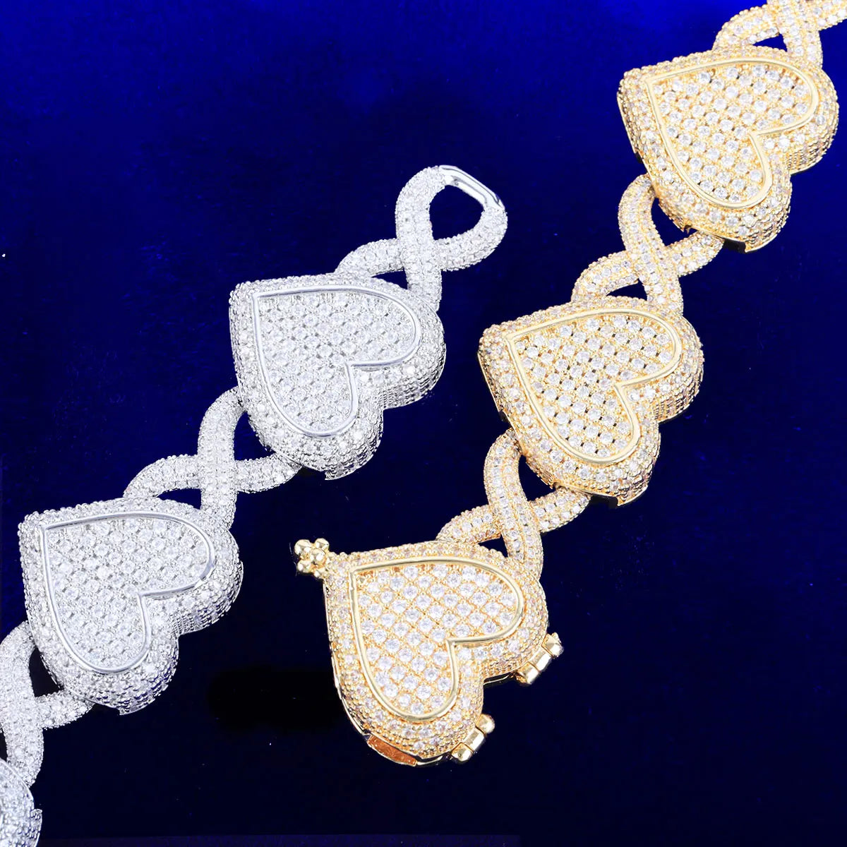 Bubble Letter Iced Out Necklace Choker for Women Prong Heart Infinity Cuban Link Chain Cubic Zirconia Hip Hop Jewelry