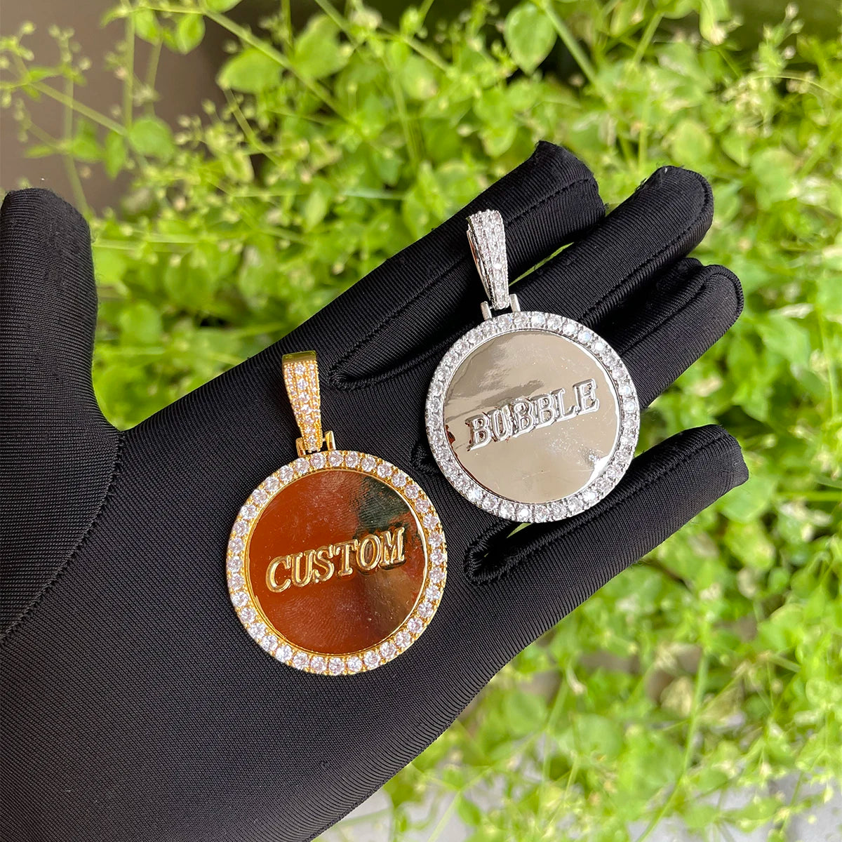 Bubble Letter Iced Out Pendant Custom Name Necklace Solid Back Hip Hop Jewelry 2022 Trend Best Selling Drop Shipping Items