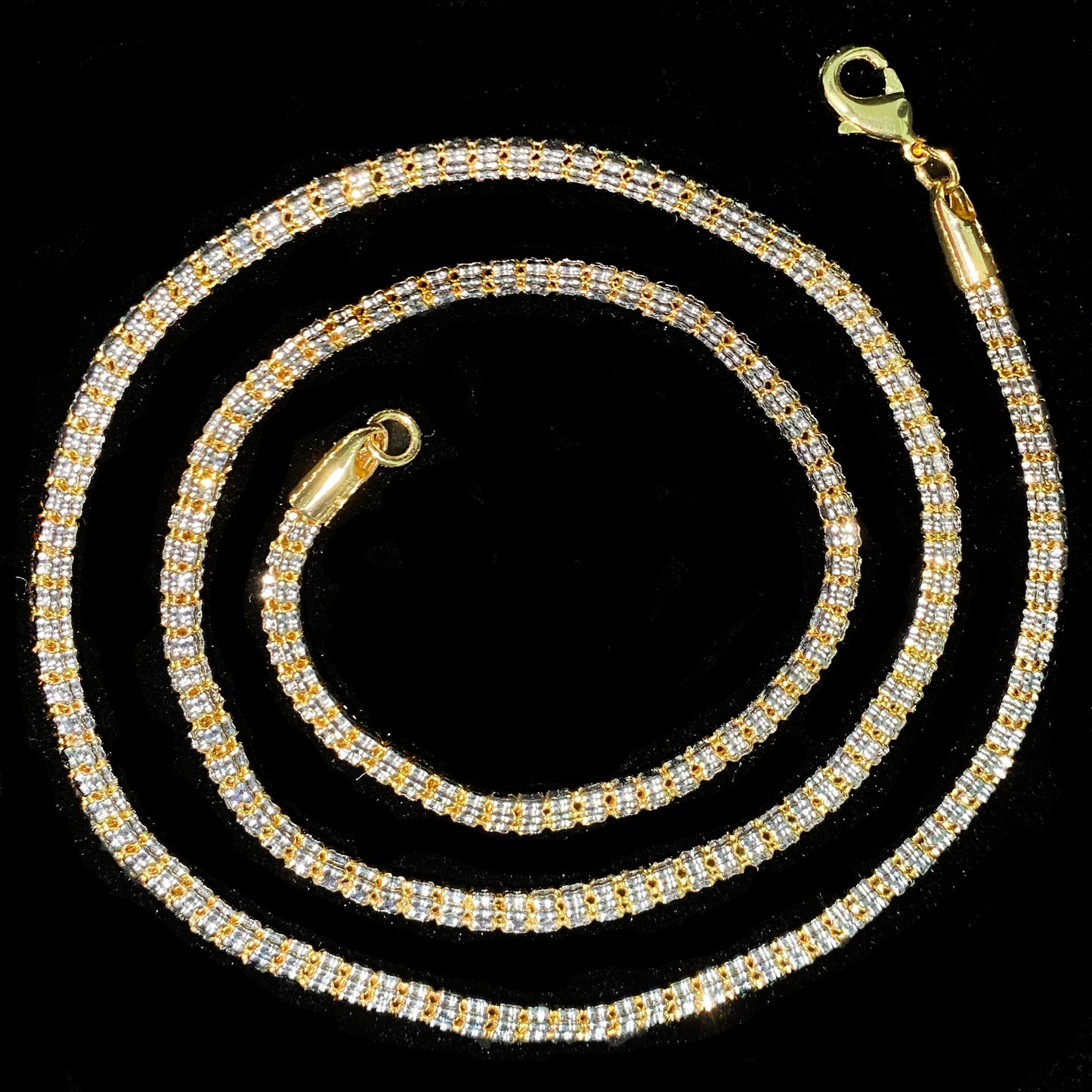 Bubble Letter Round Snake Link Necklace Choker for Women Real Gold Plated Hip Hop Jewelry