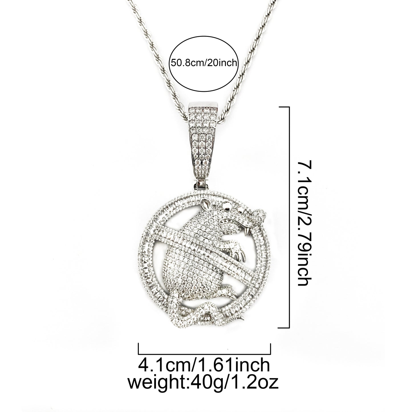Bubble letter Micro Pave Mouse Pendant Necklace for Men Iced Out Cubic Zirconia Real Copper Hip Hop Jewelry